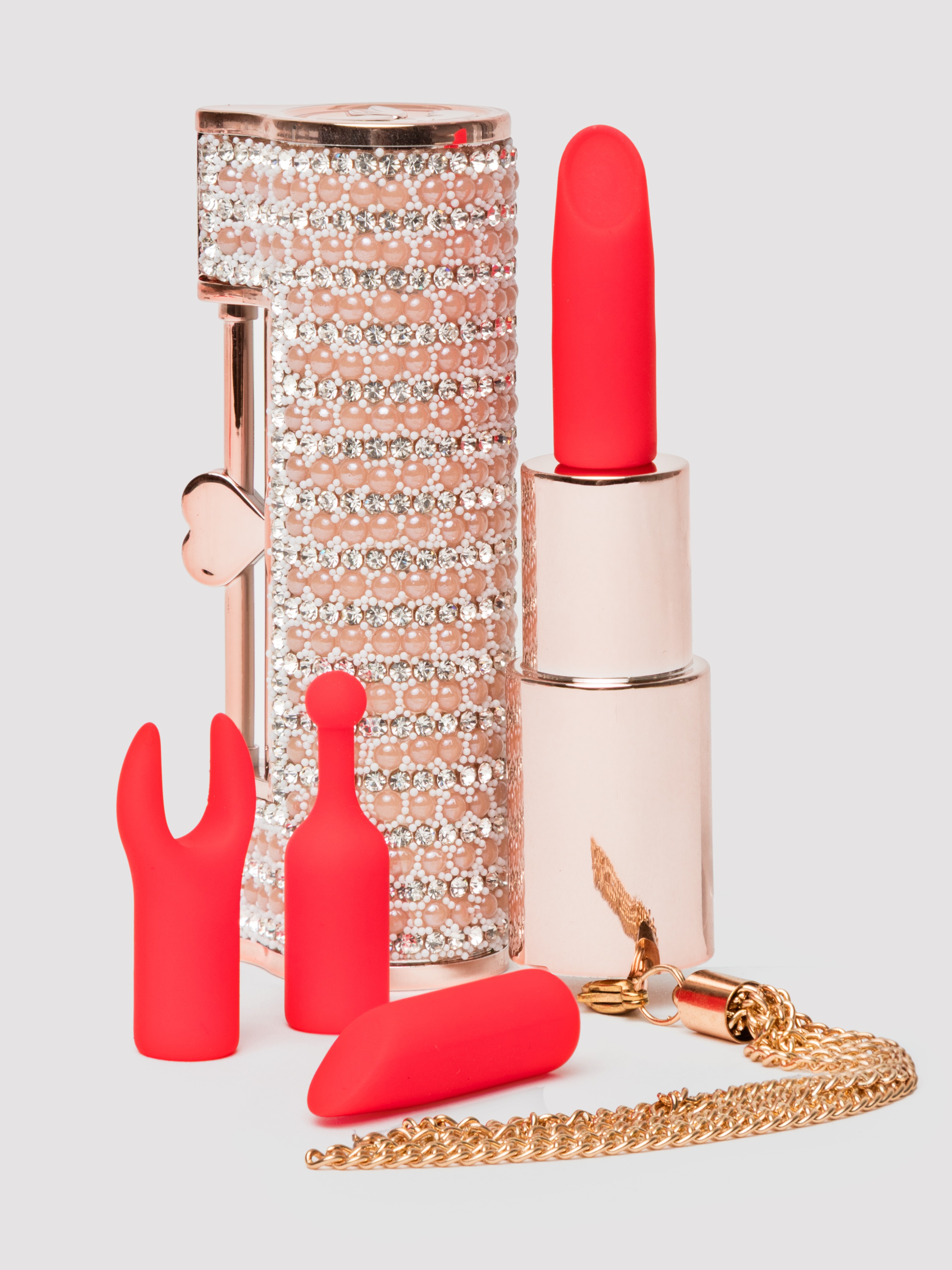 Loveline Angel Lipstick Vibrator (5 Piece), Red, hi-res