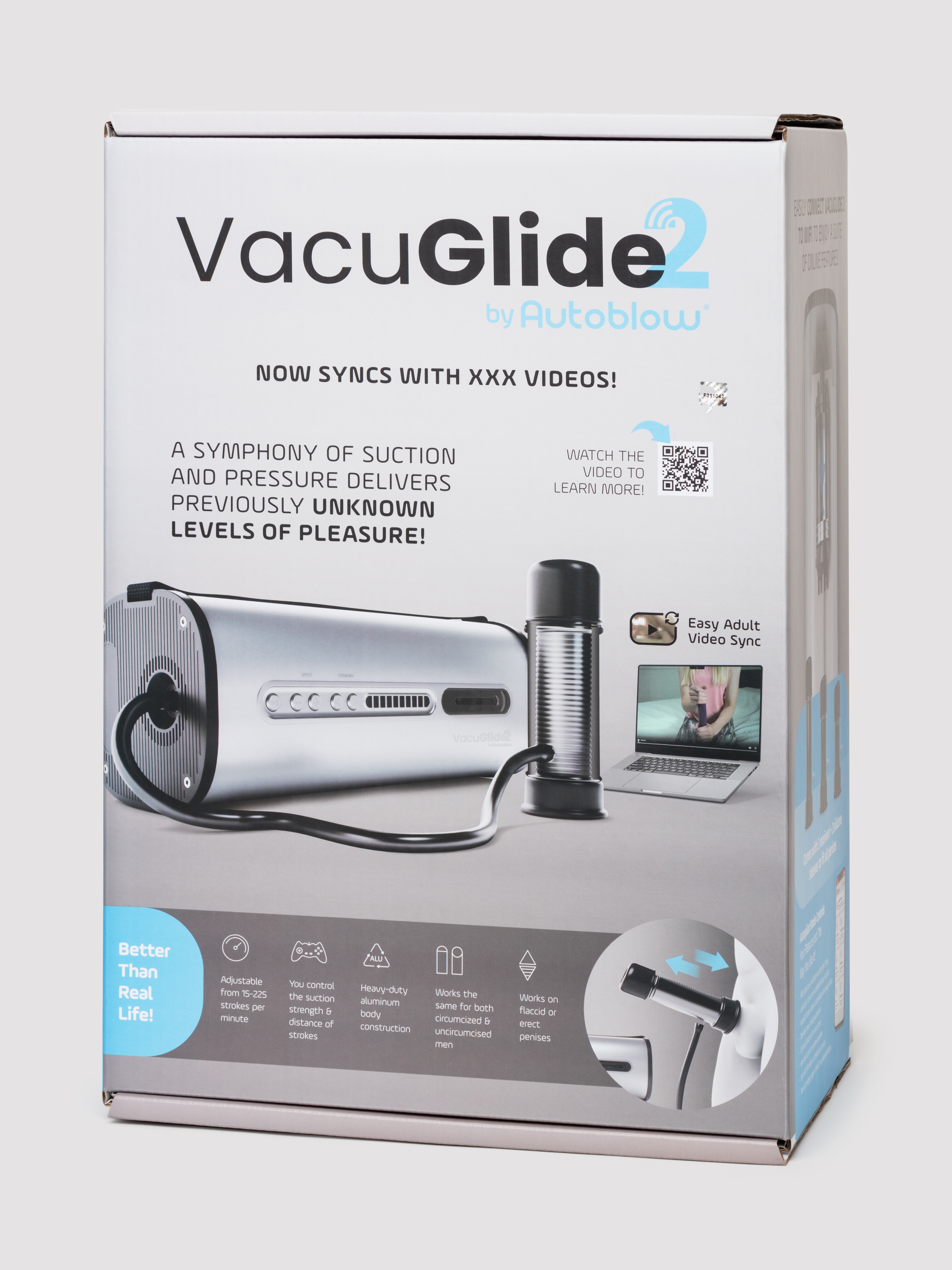 VacuGLIDE 2 by Autoblow Suction-Aided A.I. Milking Machine, Silver, hi-res