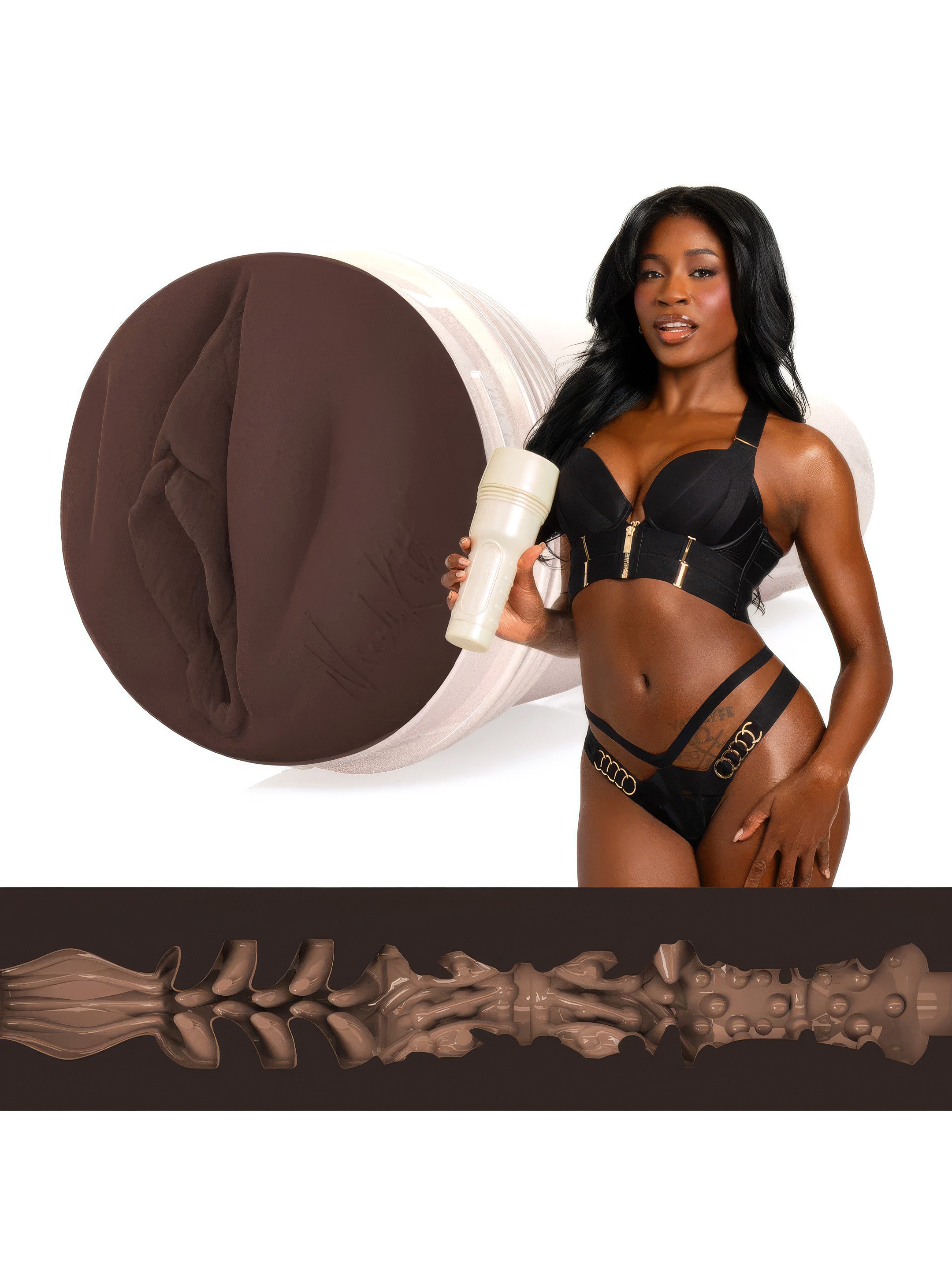 Fleshlight Girls Nicole Kitt Purrrrrfection Signature Texture, Flesh Brown, hi-res