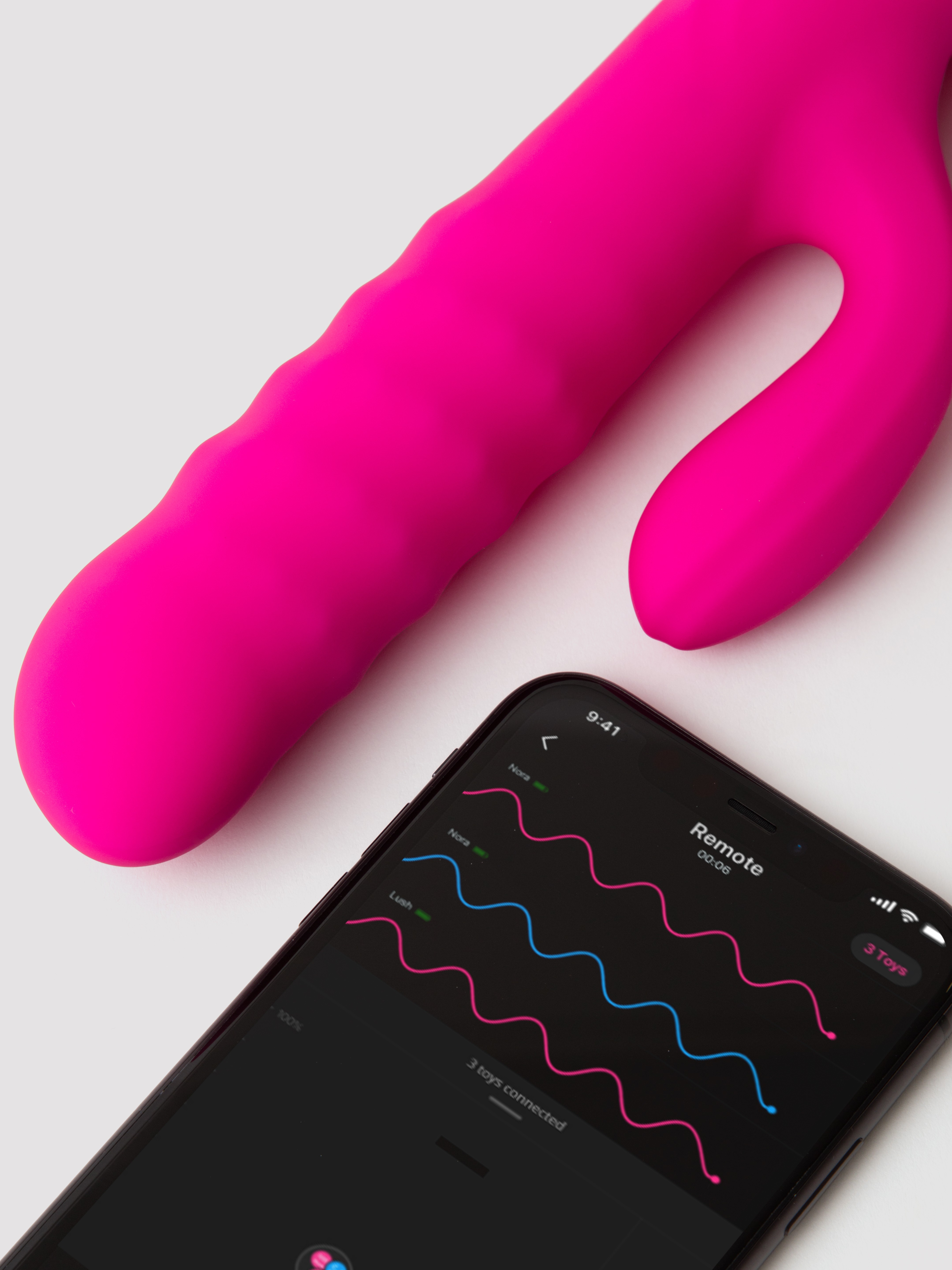 Lovense Velvo App Controlled Rabbit Vibrator with Rotating Beads, Pink, hi-res