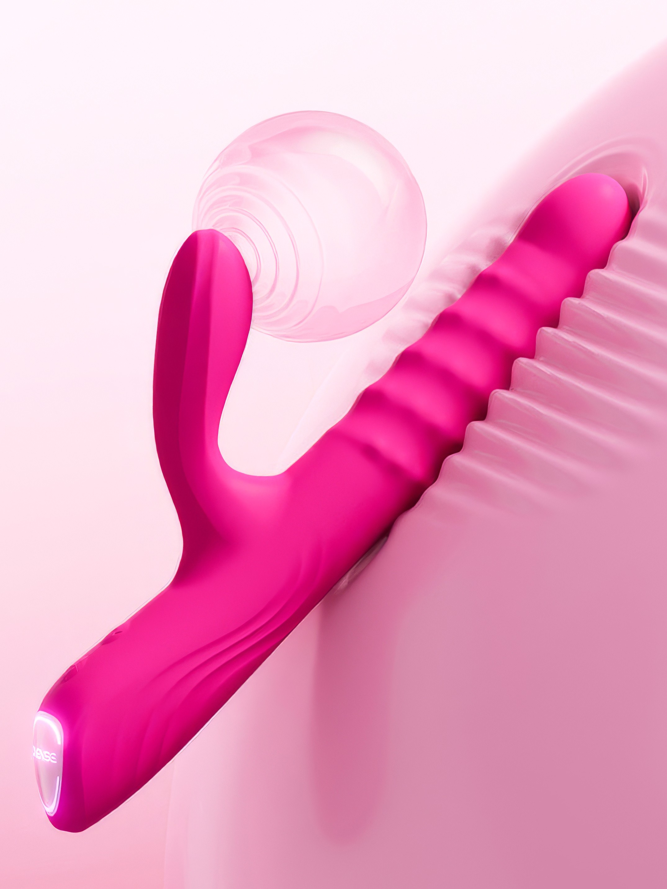 Lovense Velvo App Controlled Rabbit Vibrator with Rotating Beads, Pink, hi-res