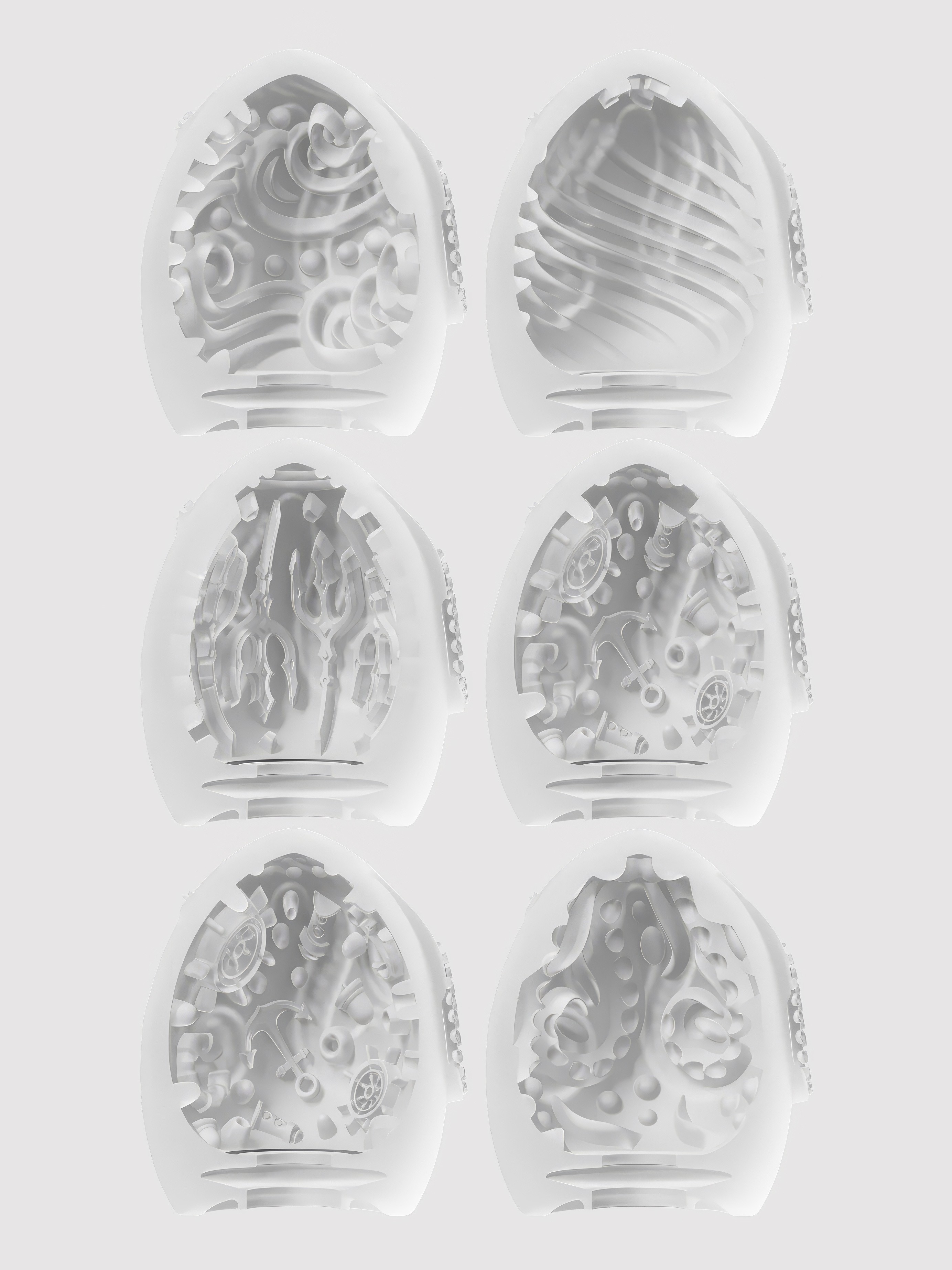 Lovense Kraken Textured Egg Male Masturbator 6 Pack, White, hi-res