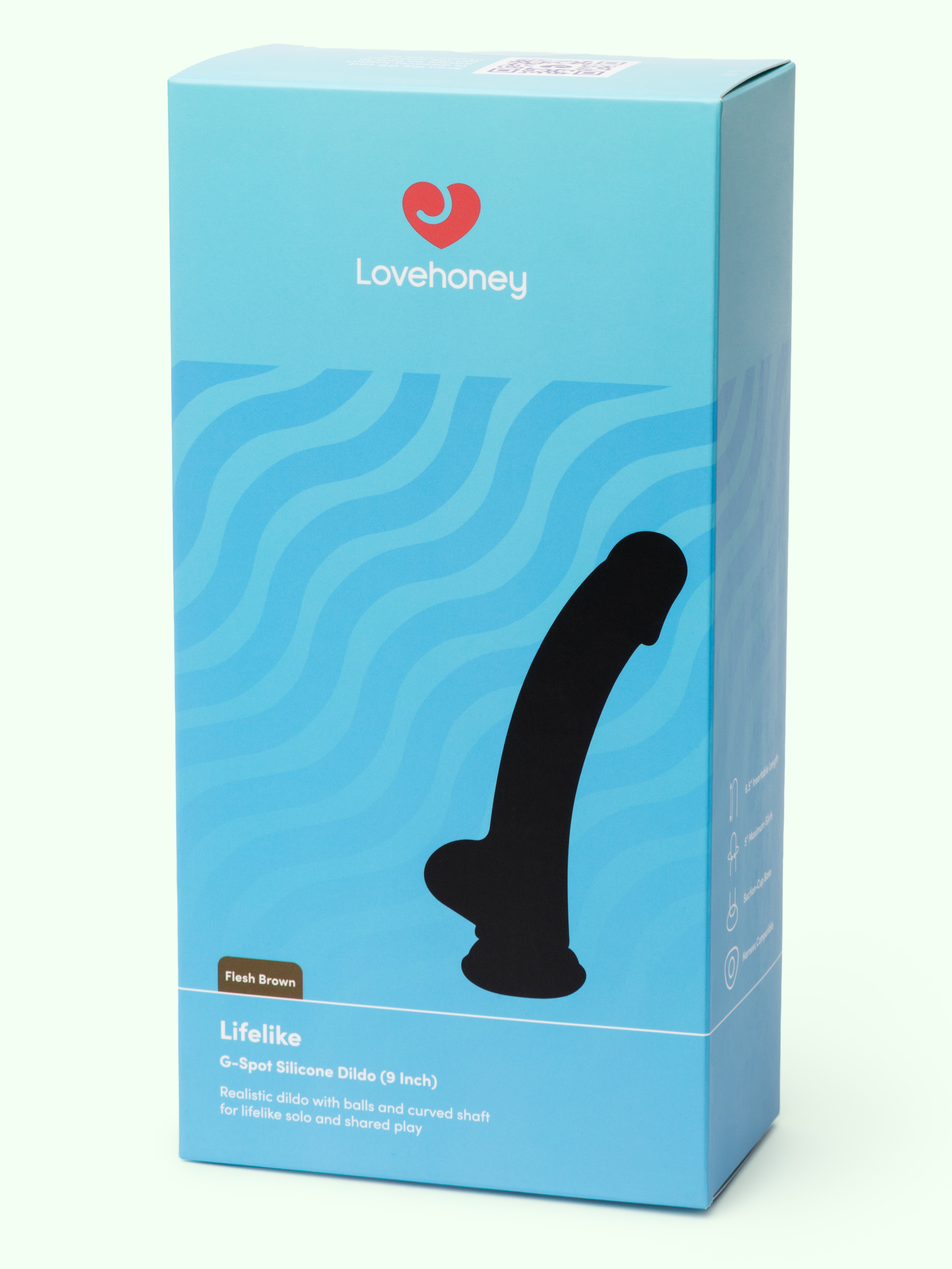 Lovehoney Lifelike Flesh Brown G-Spot Silicone Dildo 9 Inch, Flesh Brown, hi-res
