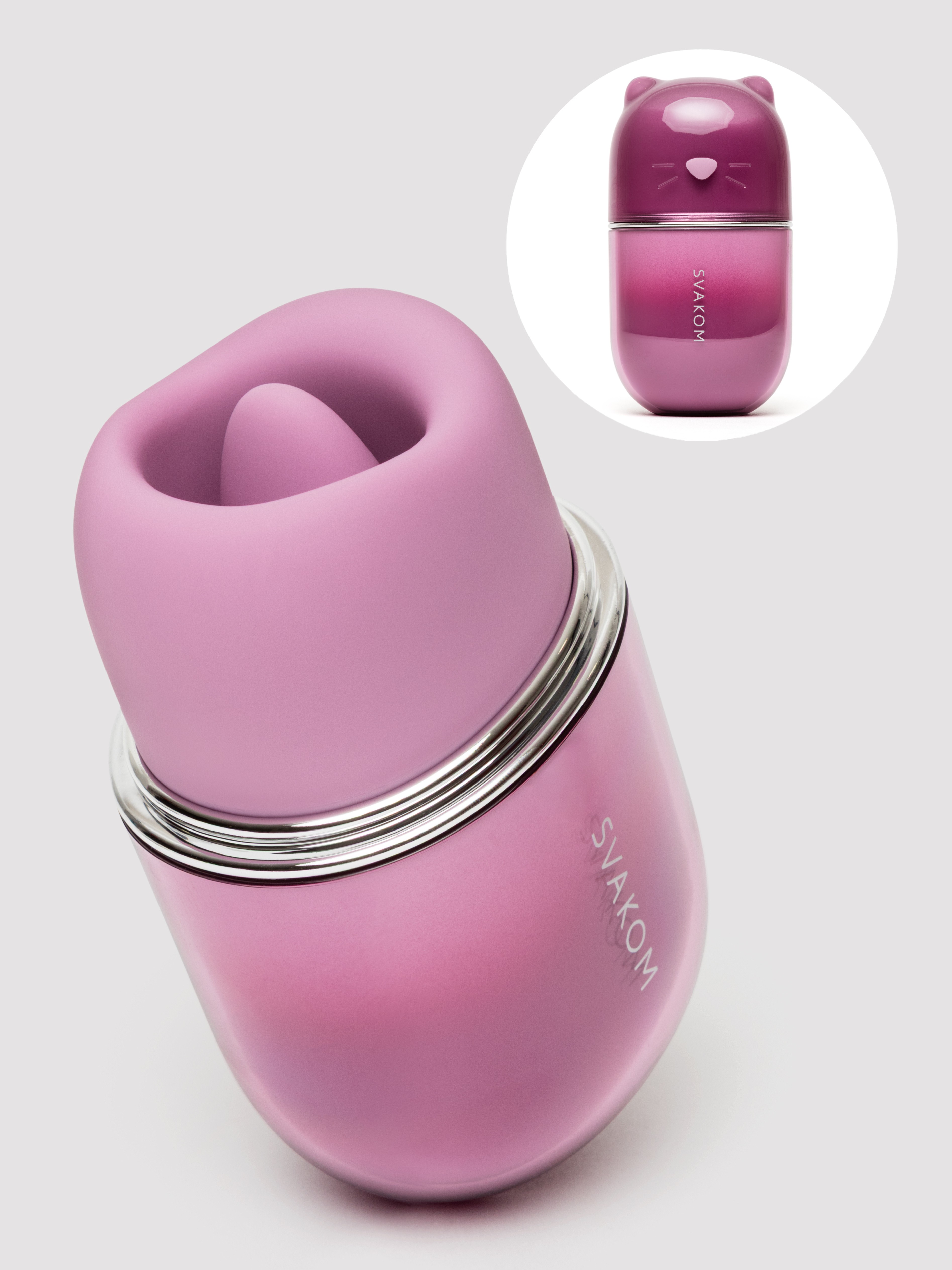 Svakom Hello Klitty App Controlled Licking Clitoral Stimulator with Suction, Purple, hi-res