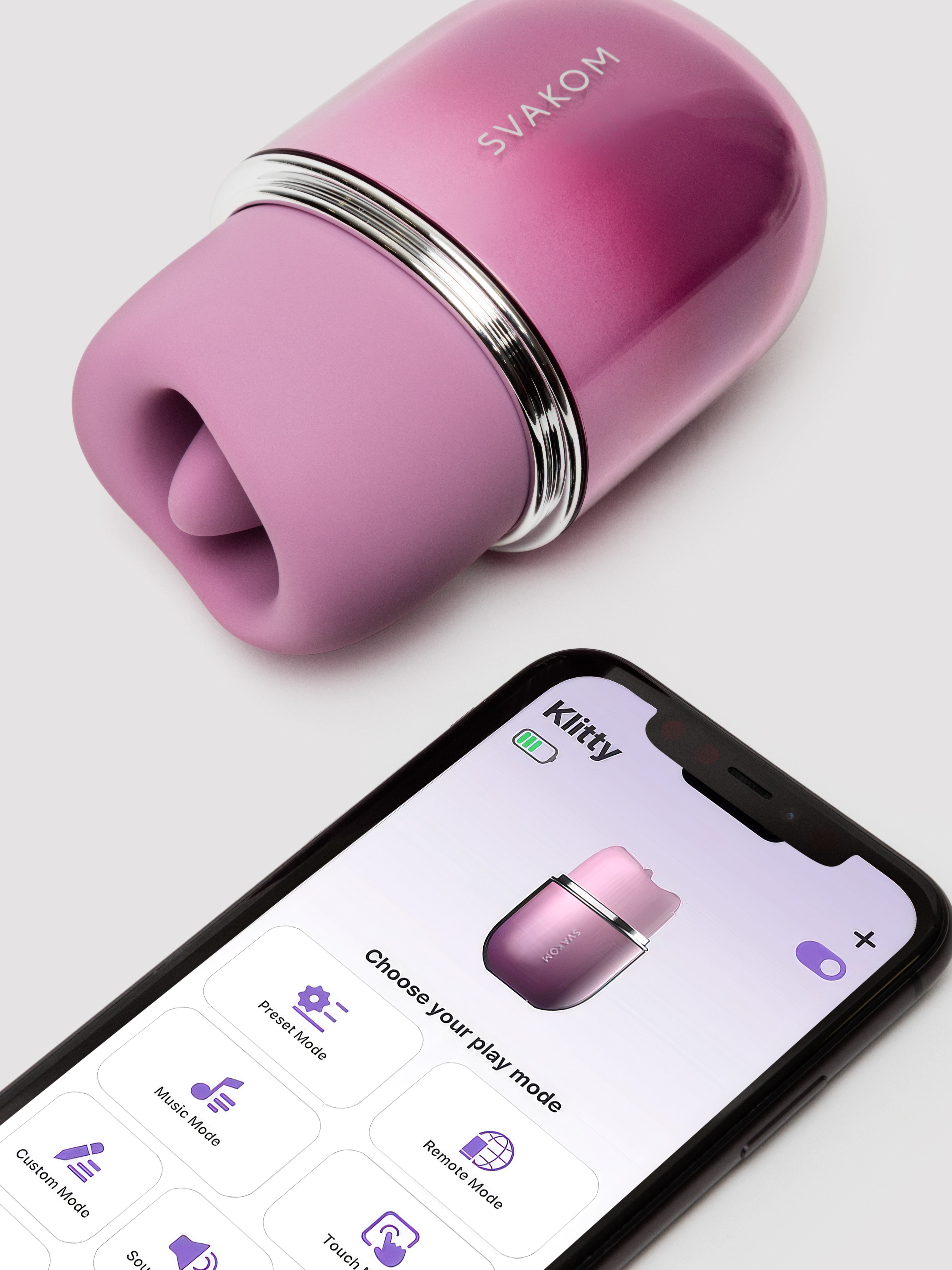 Svakom Hello Kitty App Controlled Licking Clitoral Stimulator with Suction, Purple, hi-res
