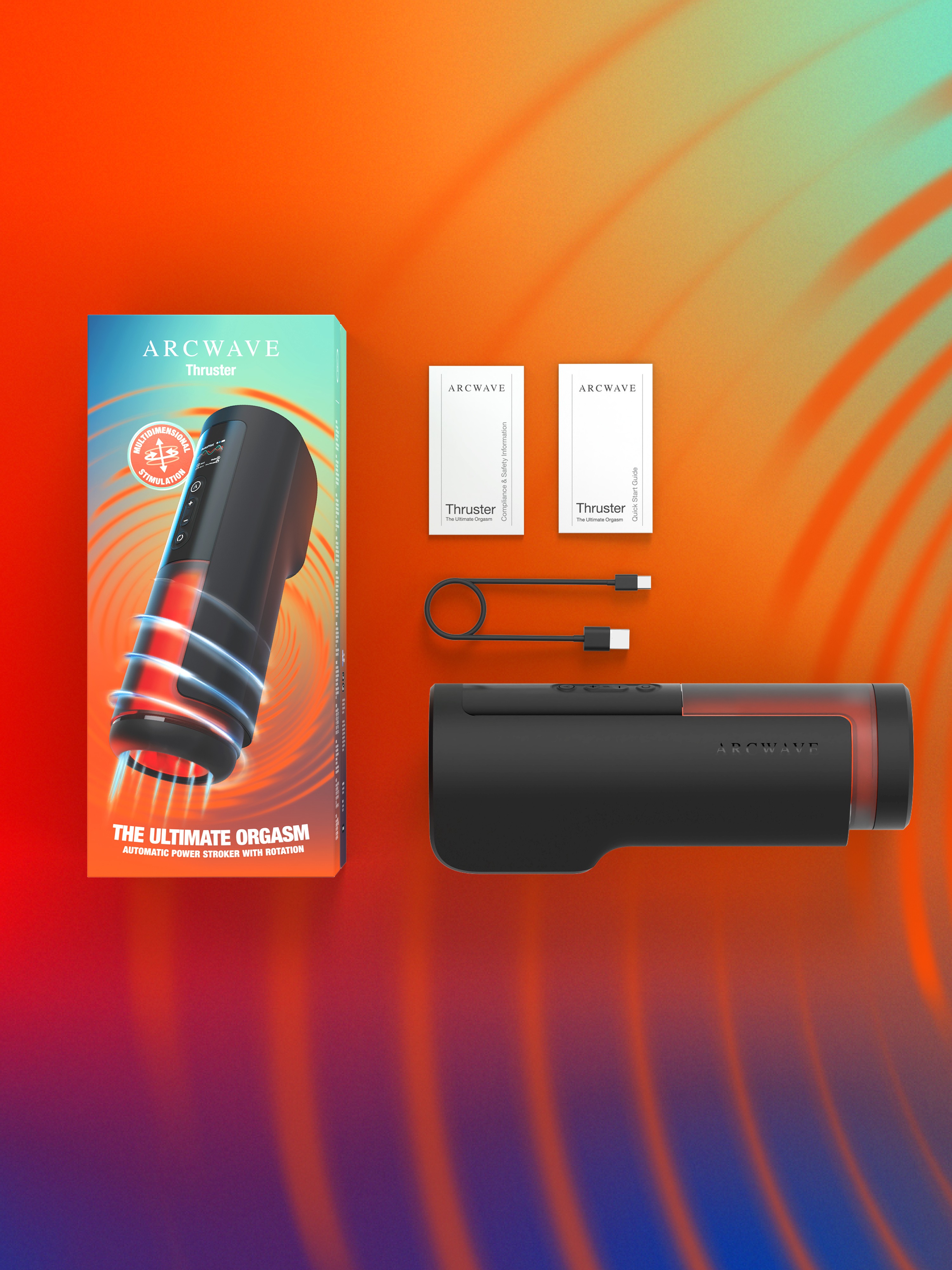Arcwave Thruster Automatic Stroking & Rotating Masturbator, Black, hi-res