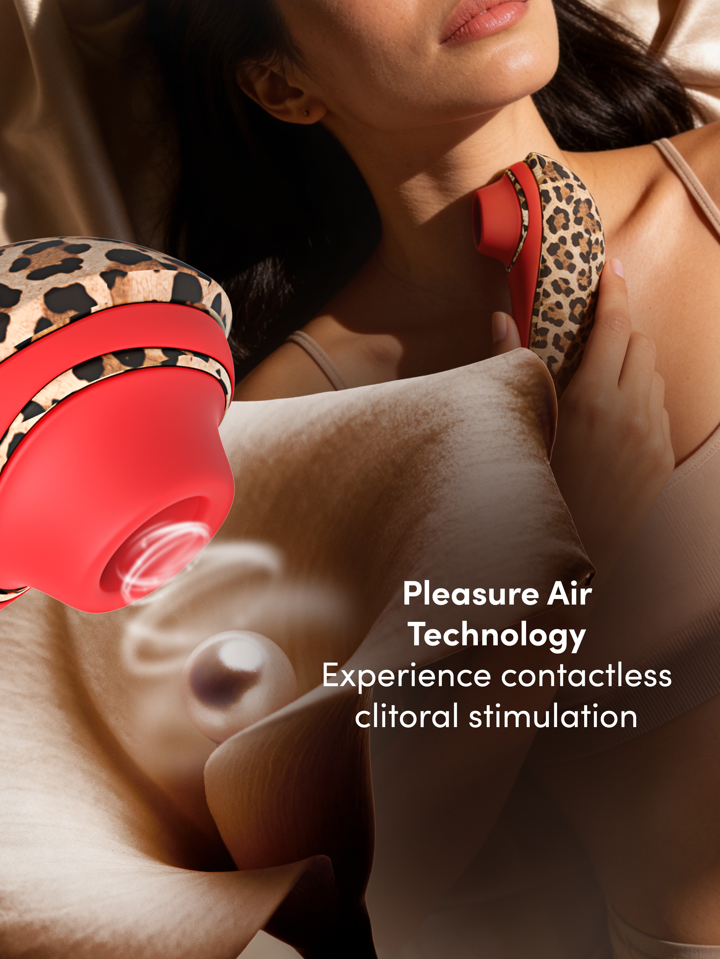 Womanizer Liberty 2 Leopard Print Travel Clitoral Suction Stimulator, Brown, hi-res