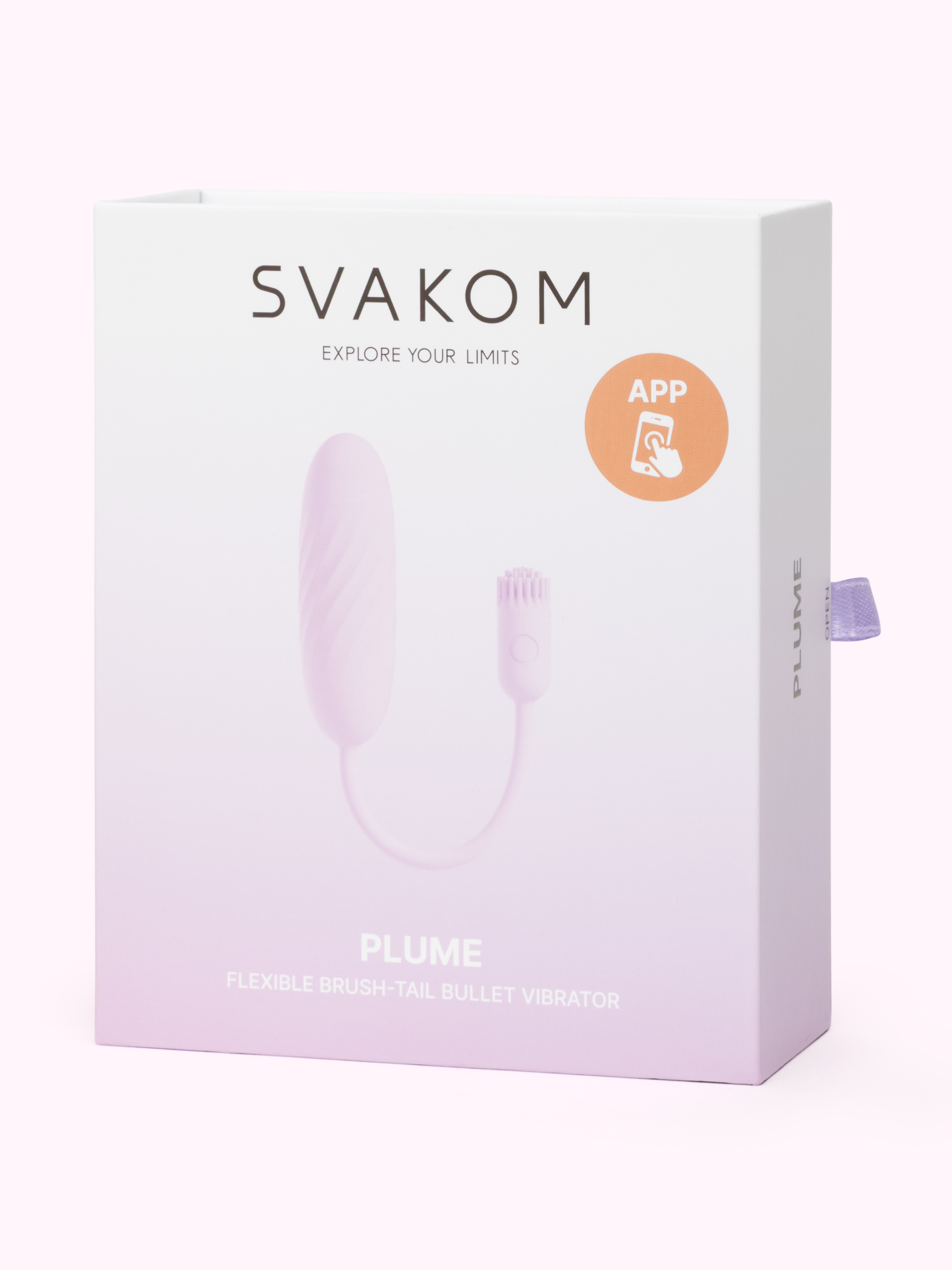 Svakom Plume App Controlled Flexible Brush Tail Bullet Egg Vibrator, Purple, hi-res