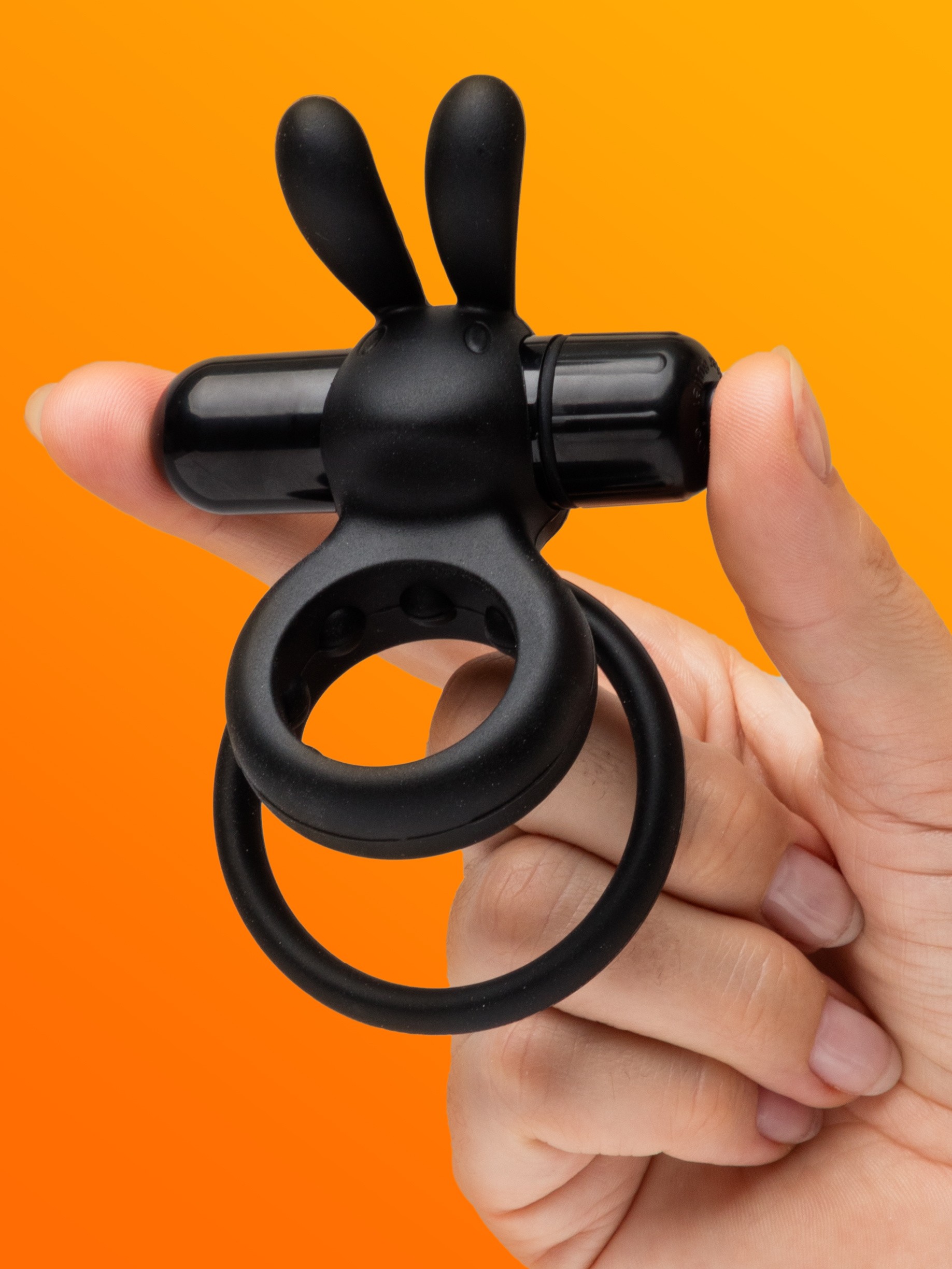 Screaming O Ohare Vibrating Rabbit Cock Ring, Black, hi-res