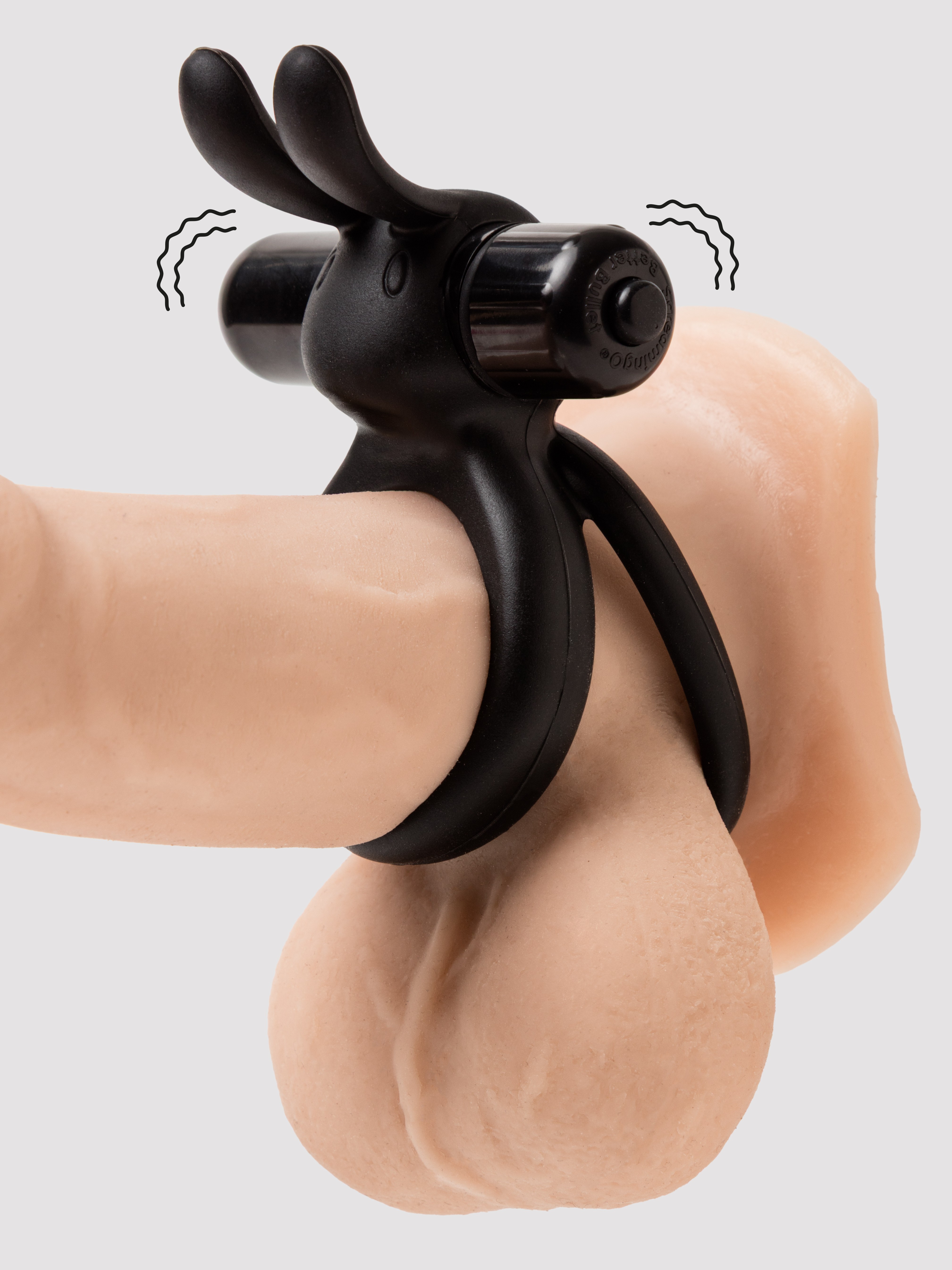 Screaming O Ohare Vibrating Rabbit Cock Ring, Black, hi-res