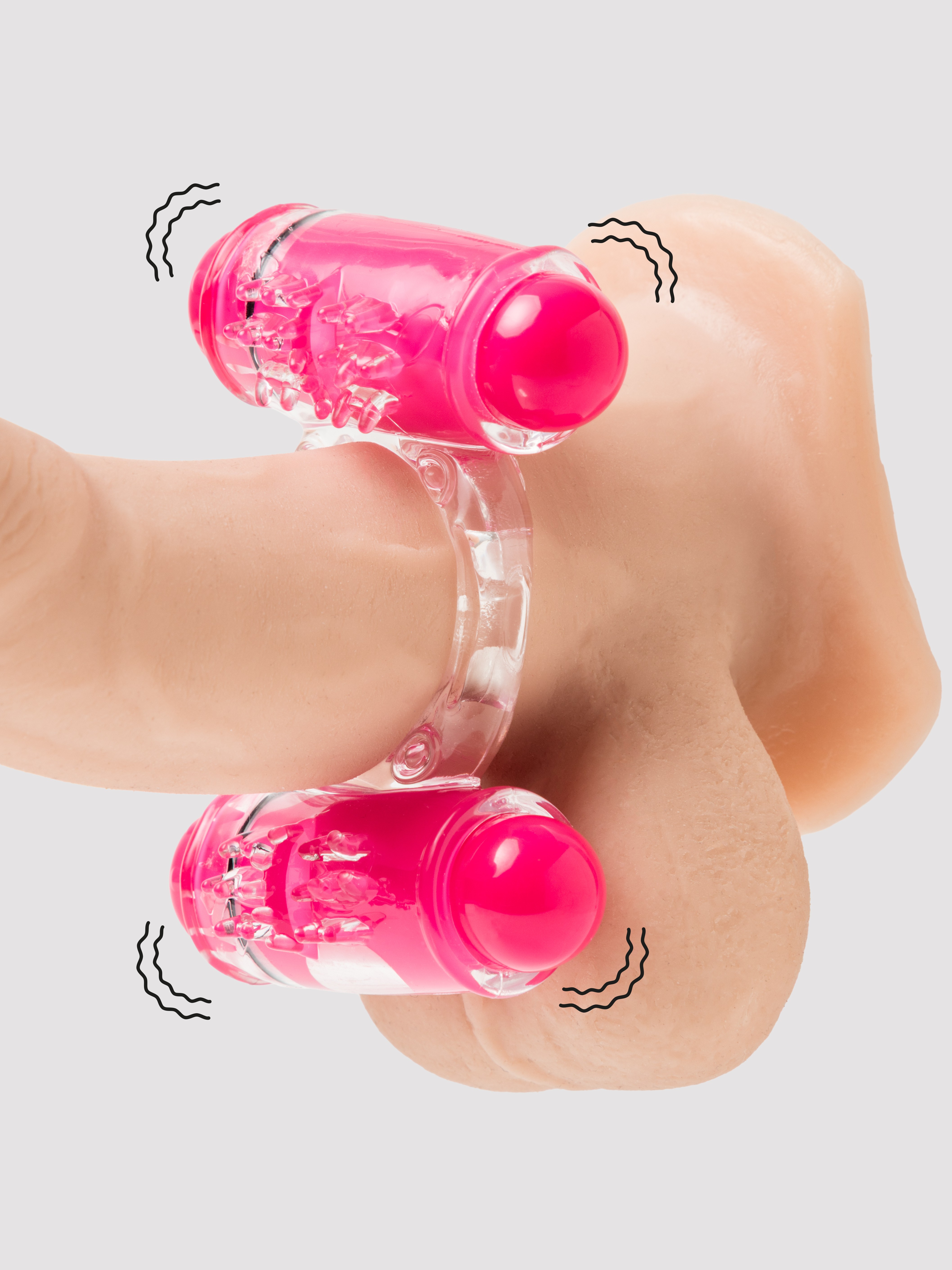 Screaming O Double Whammy Vibrating Cock Ring, Pink, hi-res