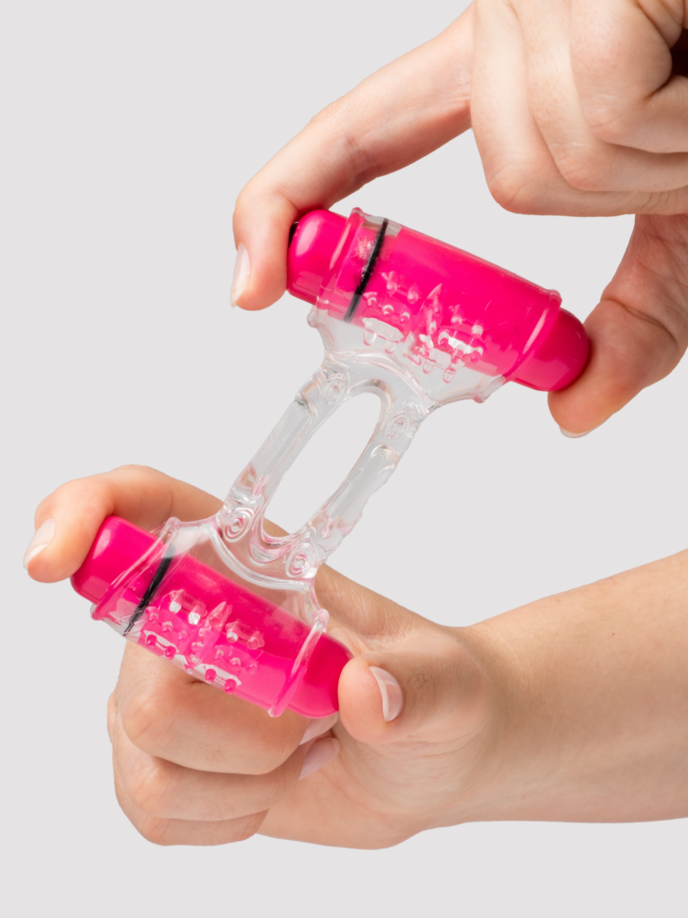 Screaming O Double Whammy Vibrating Cock Ring, Pink, hi-res