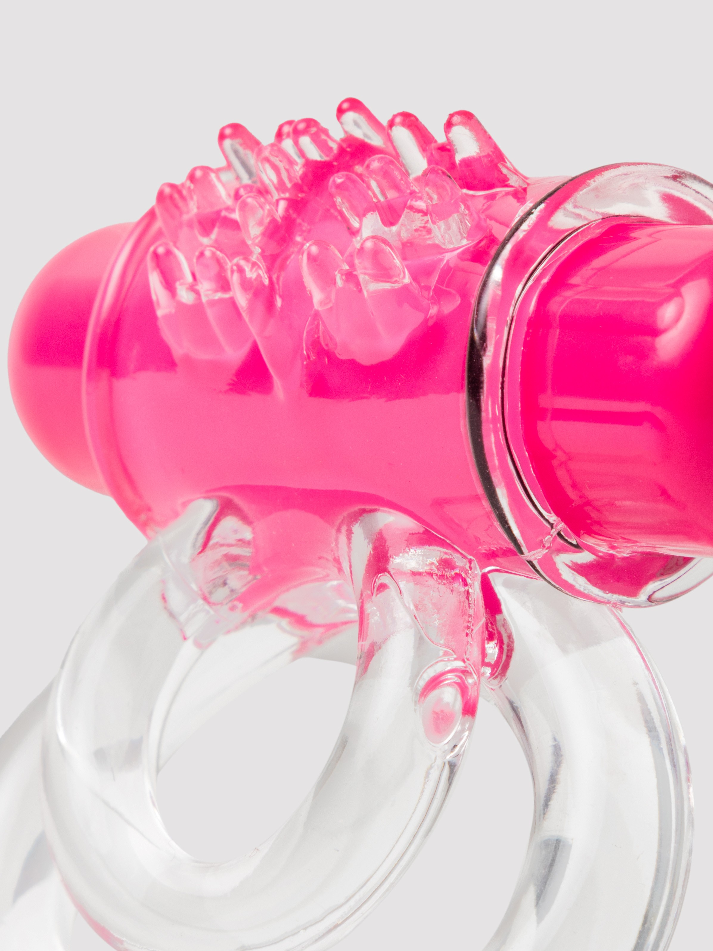 Screaming O Tickle and Tease Double O Vibrating Cock Ring (Strawberry), Pink, hi-res