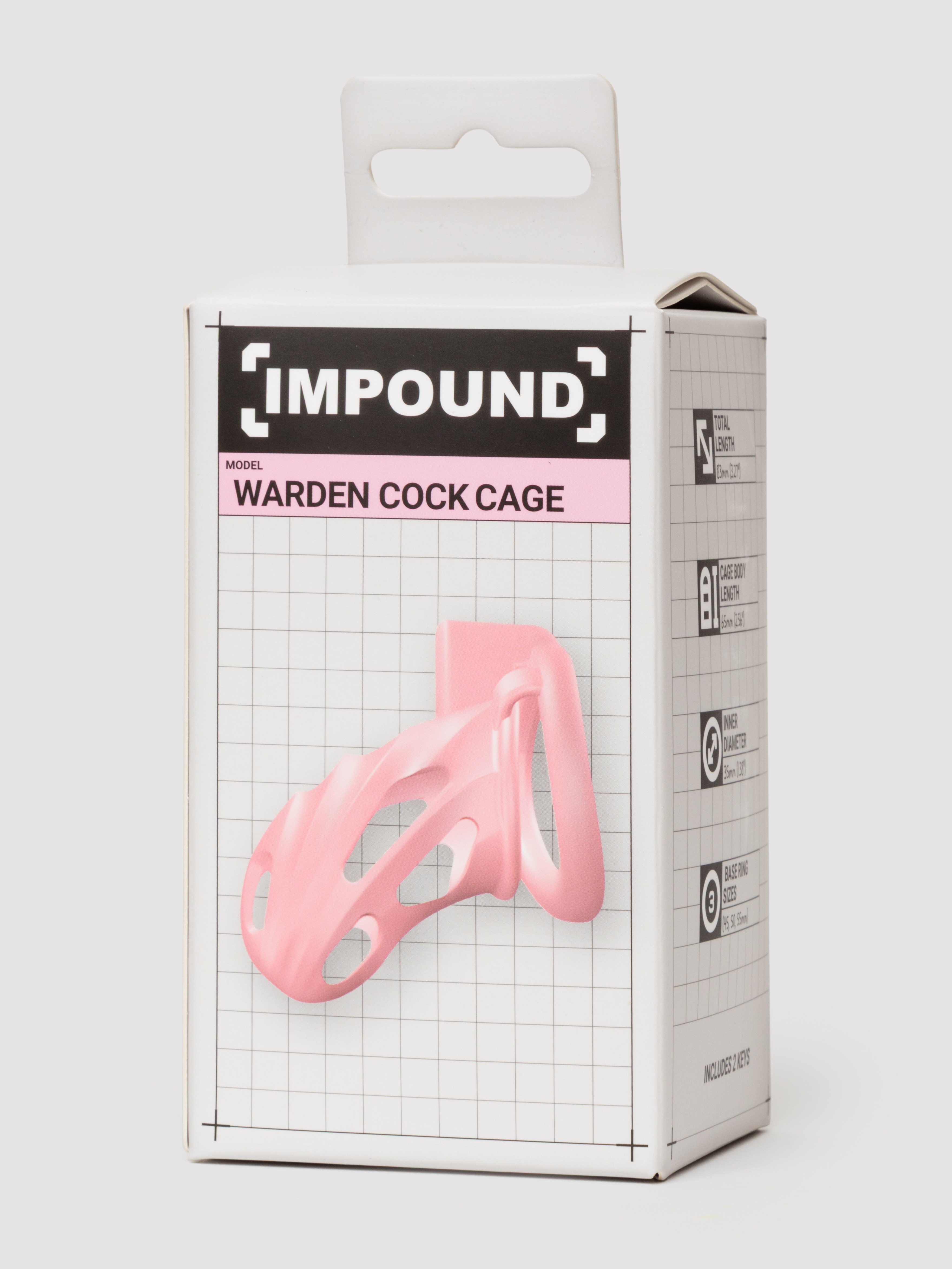 Impound Warden Cock Cage 2.6 Inch, Pink, hi-res