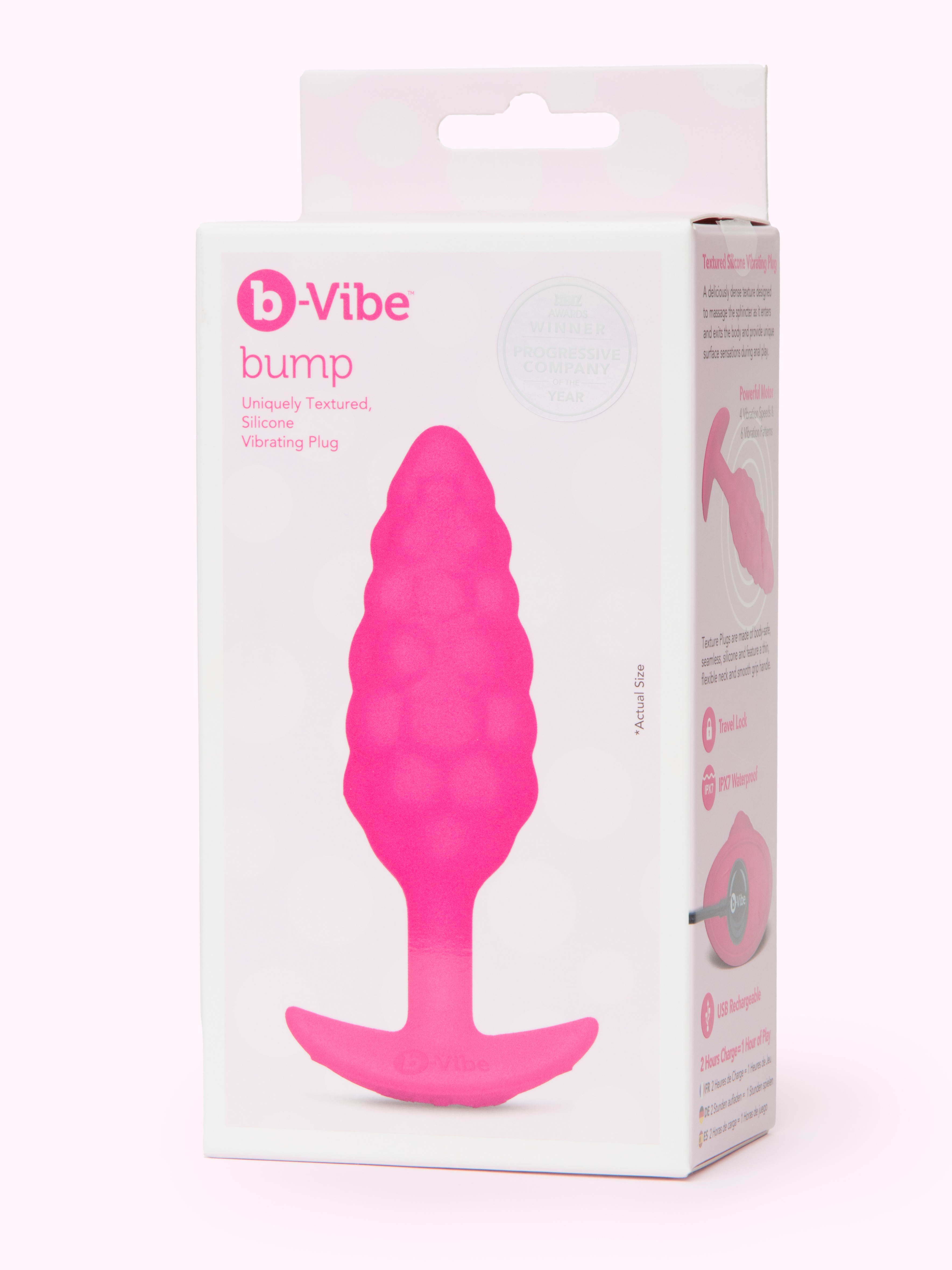 B-Vibe Bump Berry Vibrating Butt Plug, Pink, hi-res