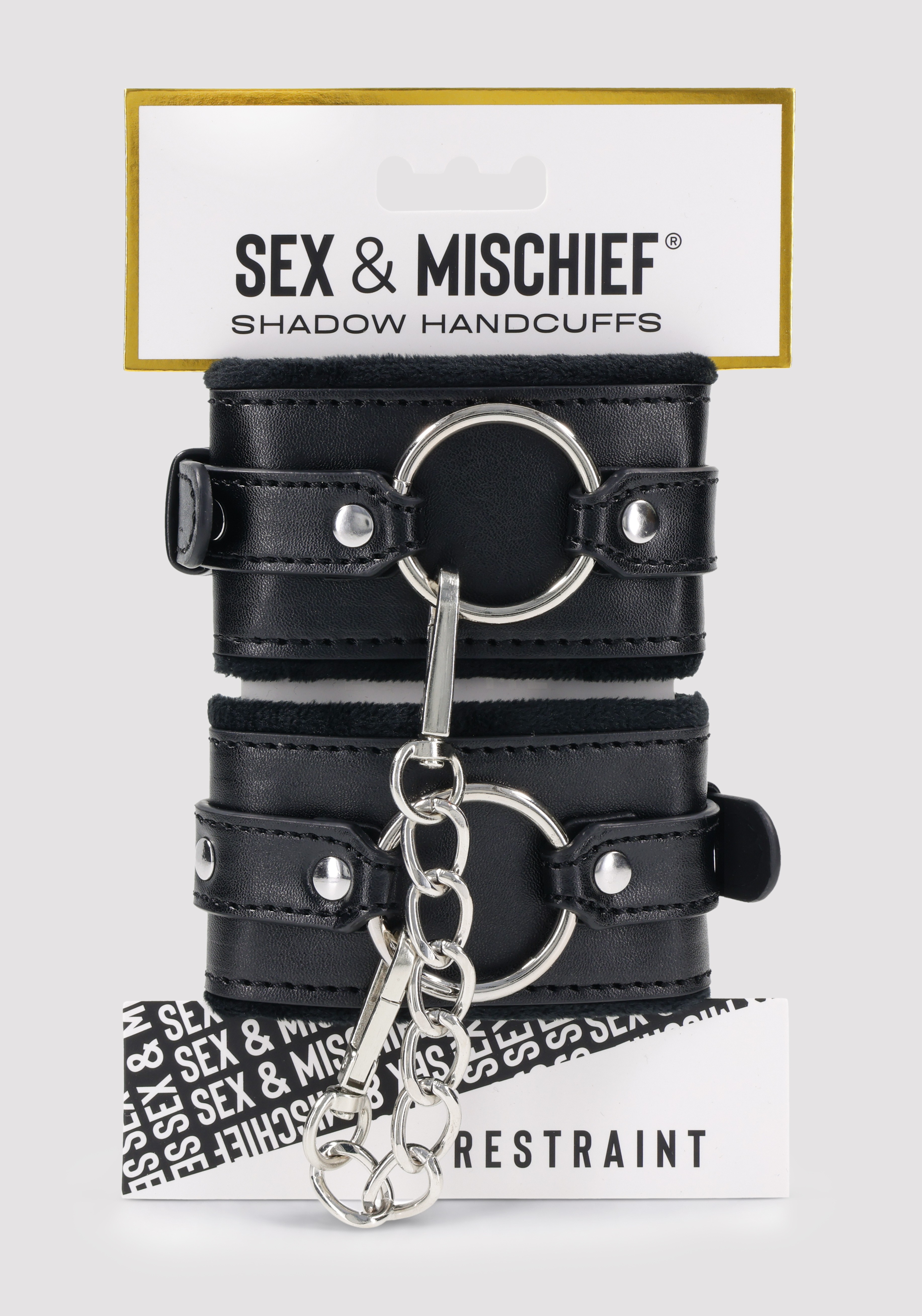 Sportsheets Shadow Faux Furr Handcuffs Set, Black, hi-res