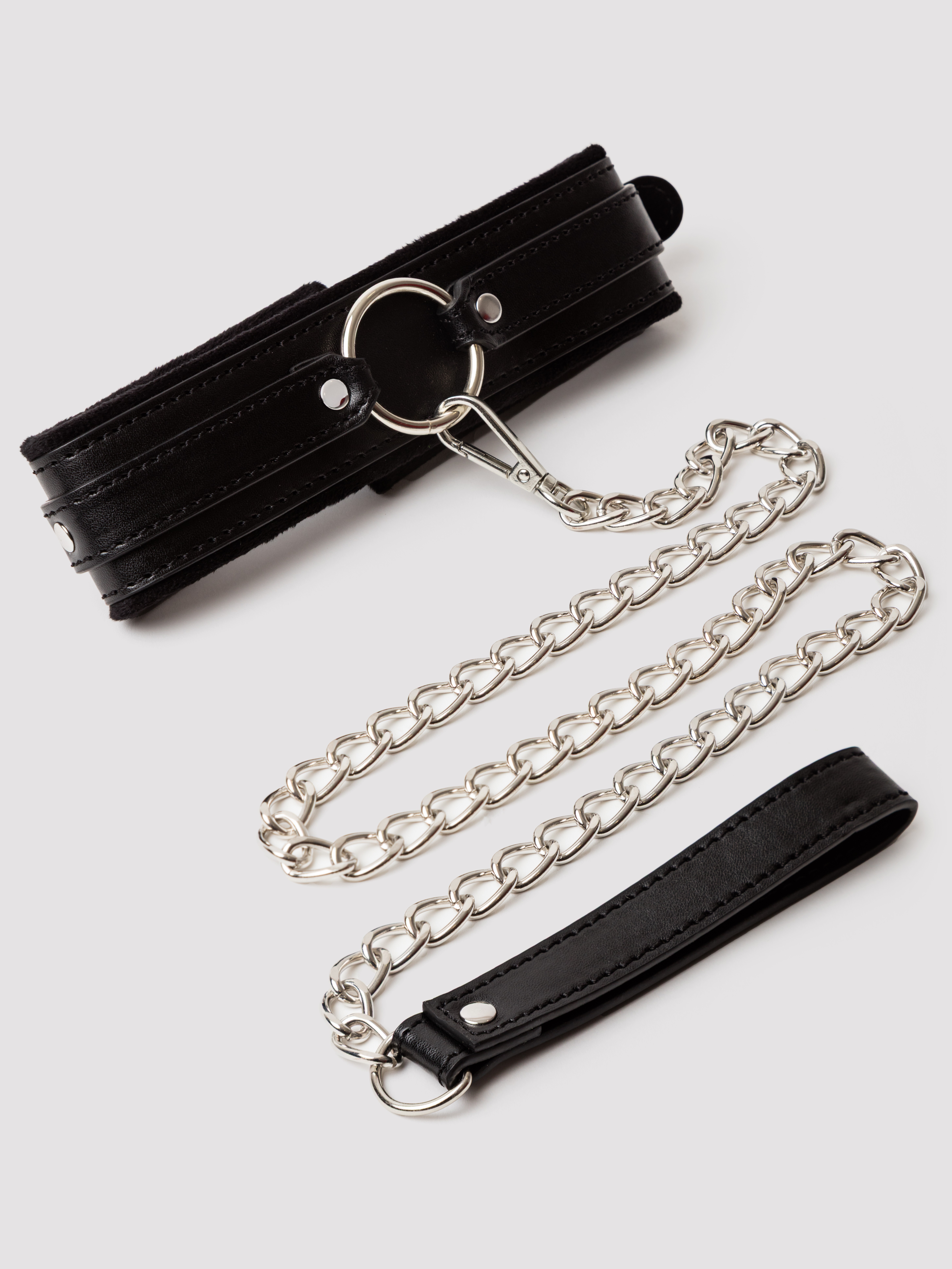 Sportsheets Shadow Collar and Leash Set, Black, hi-res