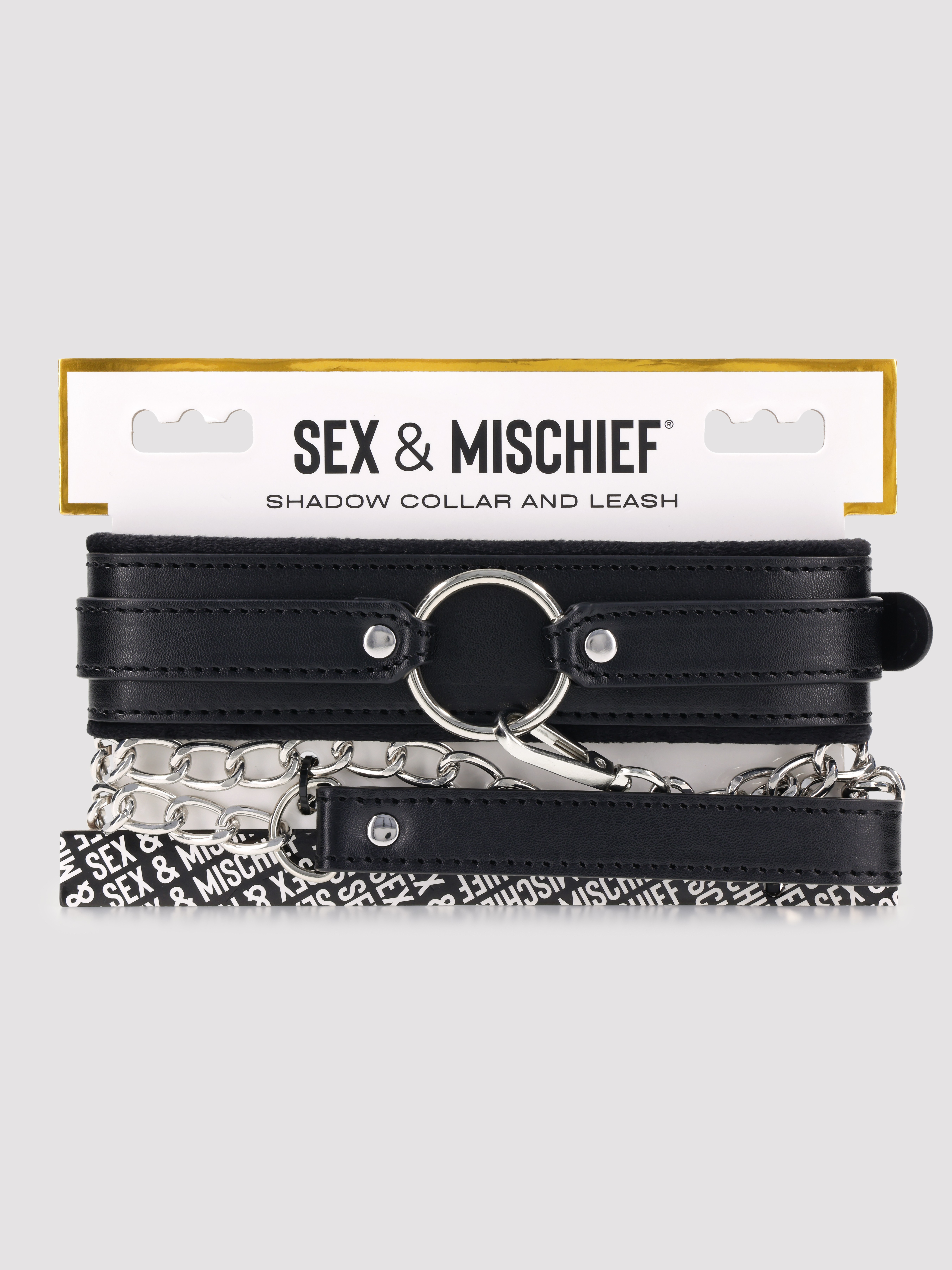 Sportsheets Shadow Collar and Leash Set, Black, hi-res