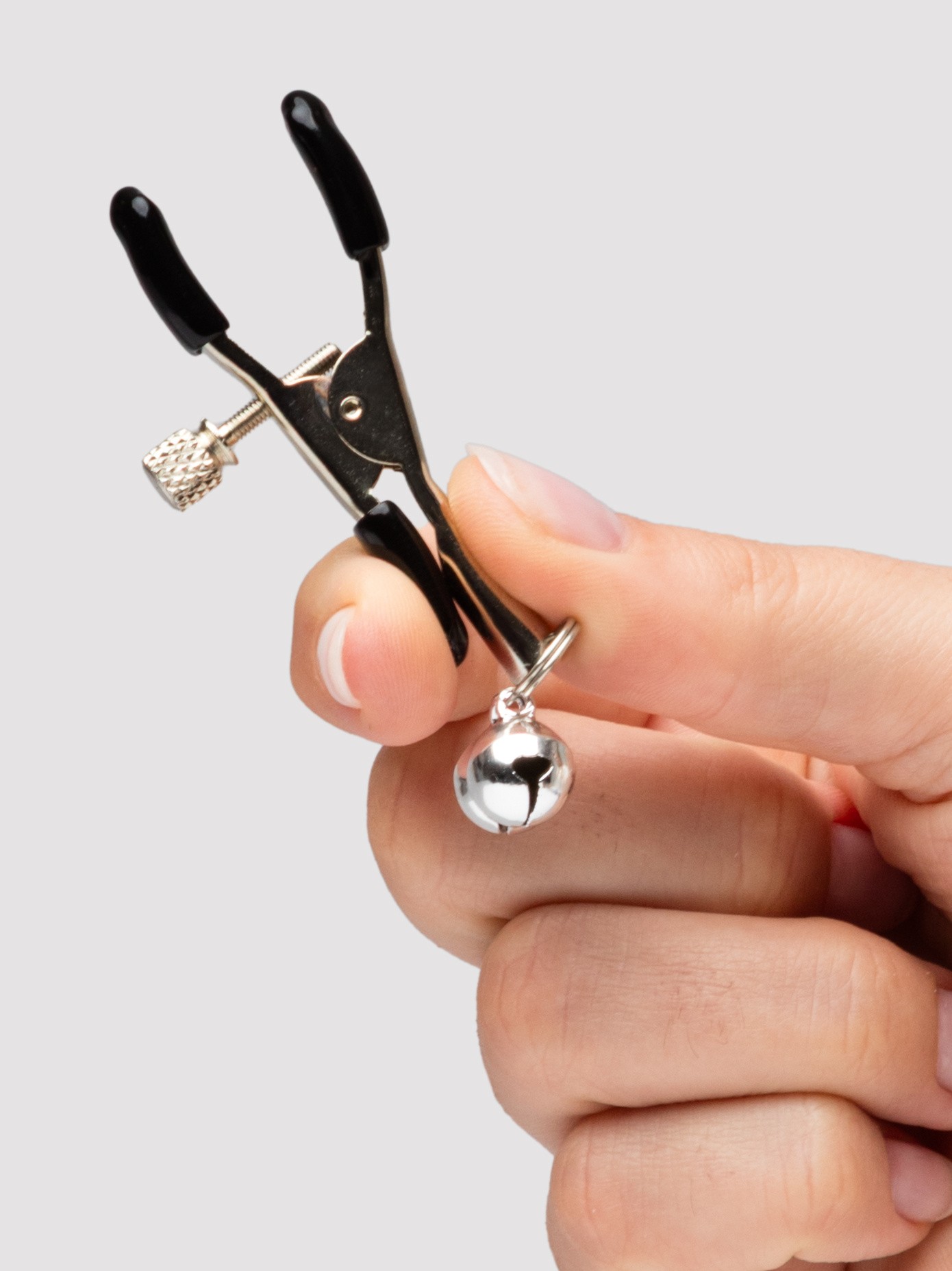Sportsheets Shadow Bell Nipple and Clit Clamps Set, Silver, hi-res