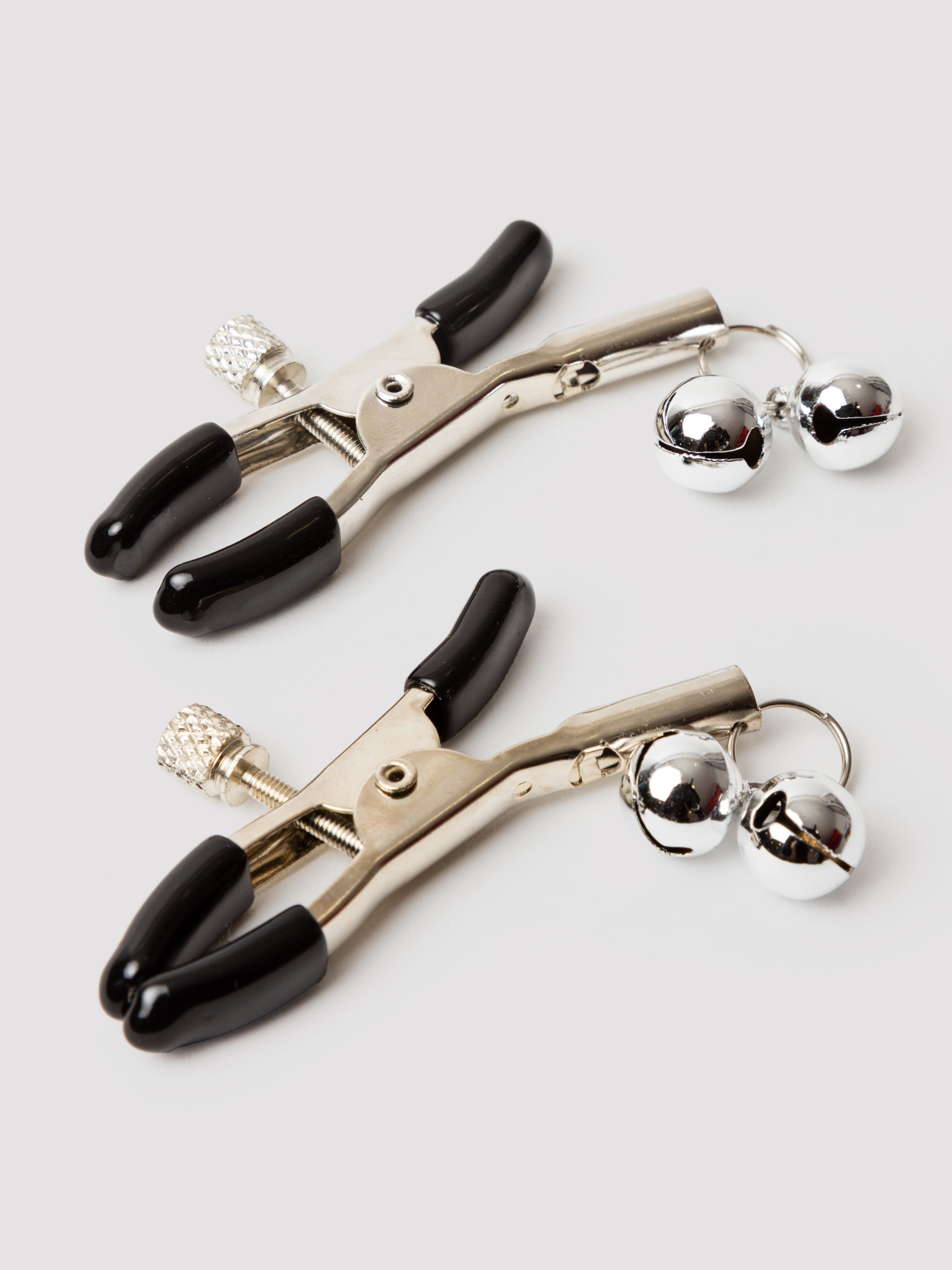 Sportsheets Shadow Bell Nipple and Clit Clamps Set, Silver, hi-res