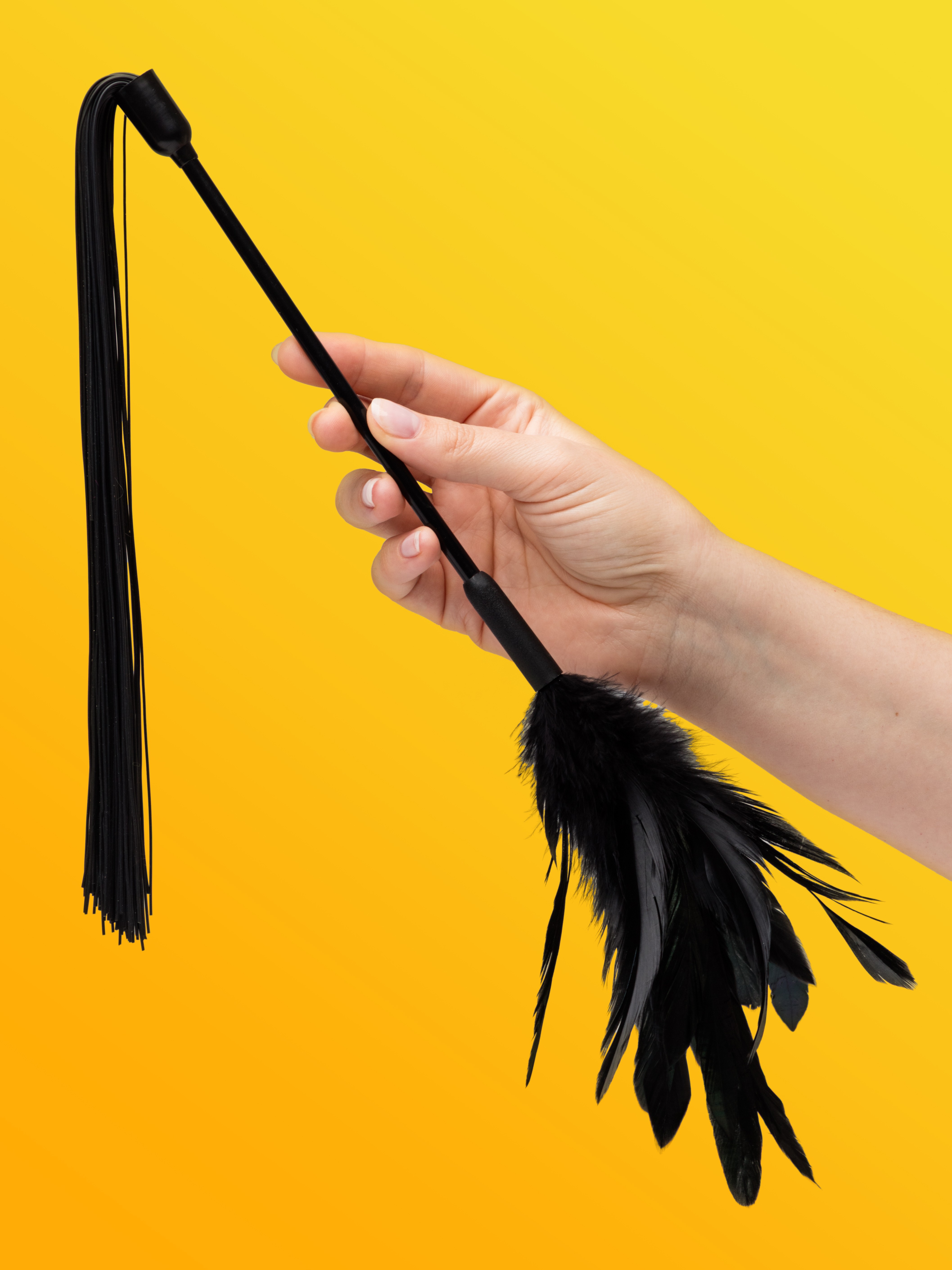 Sportsheets Shadow Feather Tickler and Whip, Black, hi-res