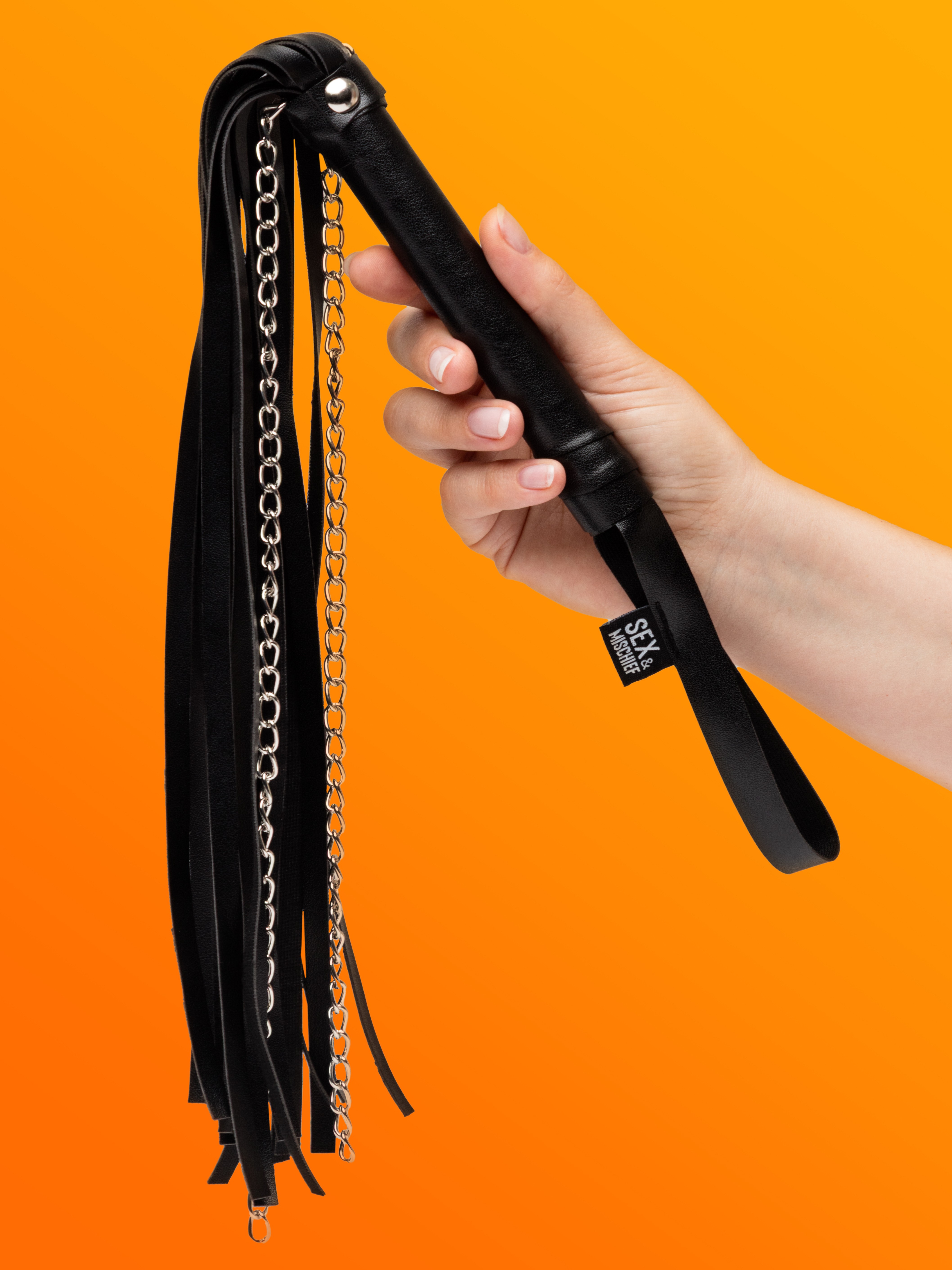 Sportsheets Shadow Chain Flogger, Black, hi-res