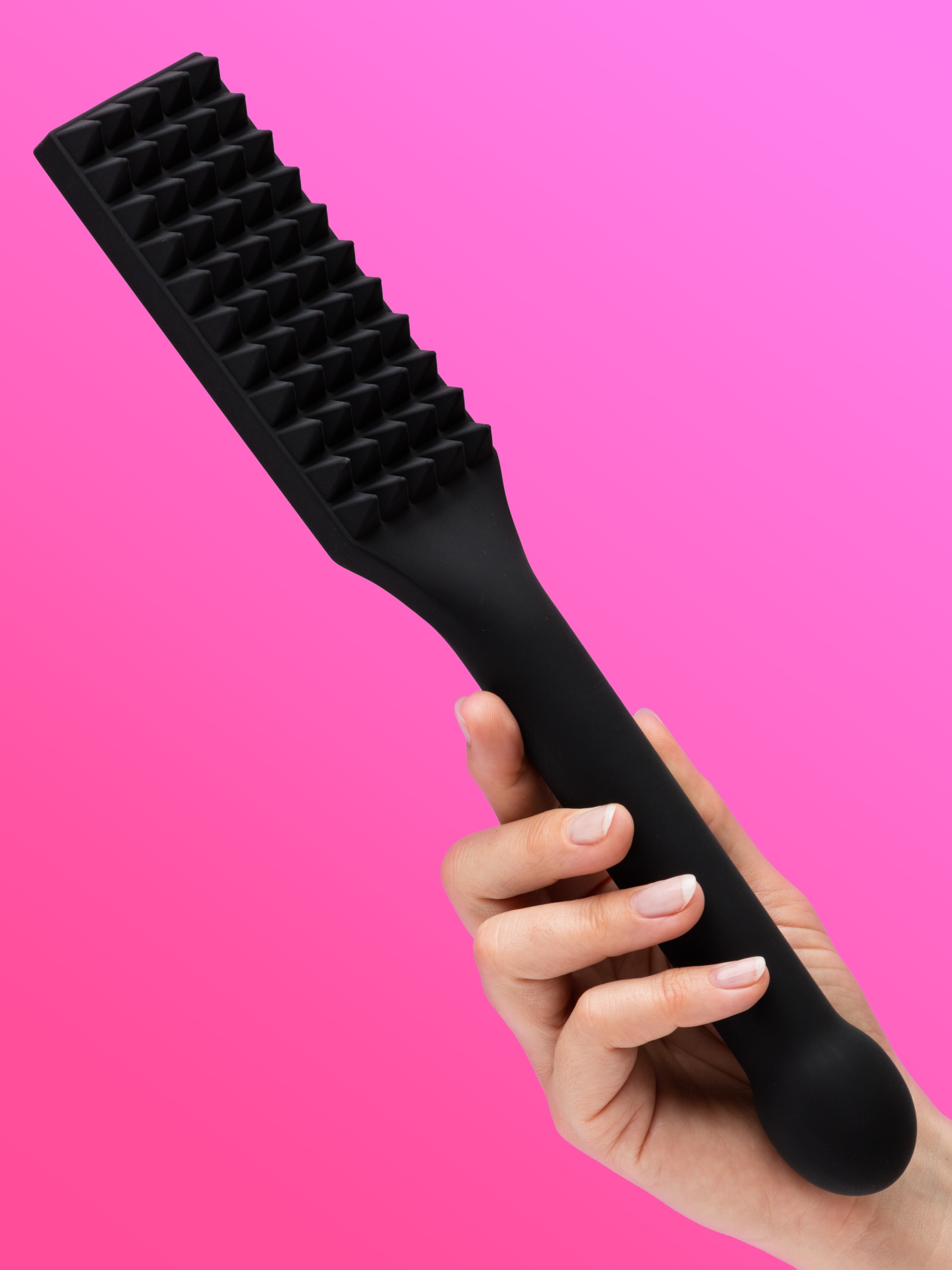 Sportsheets Edge Spiked Silicone Paddle, Black, hi-res