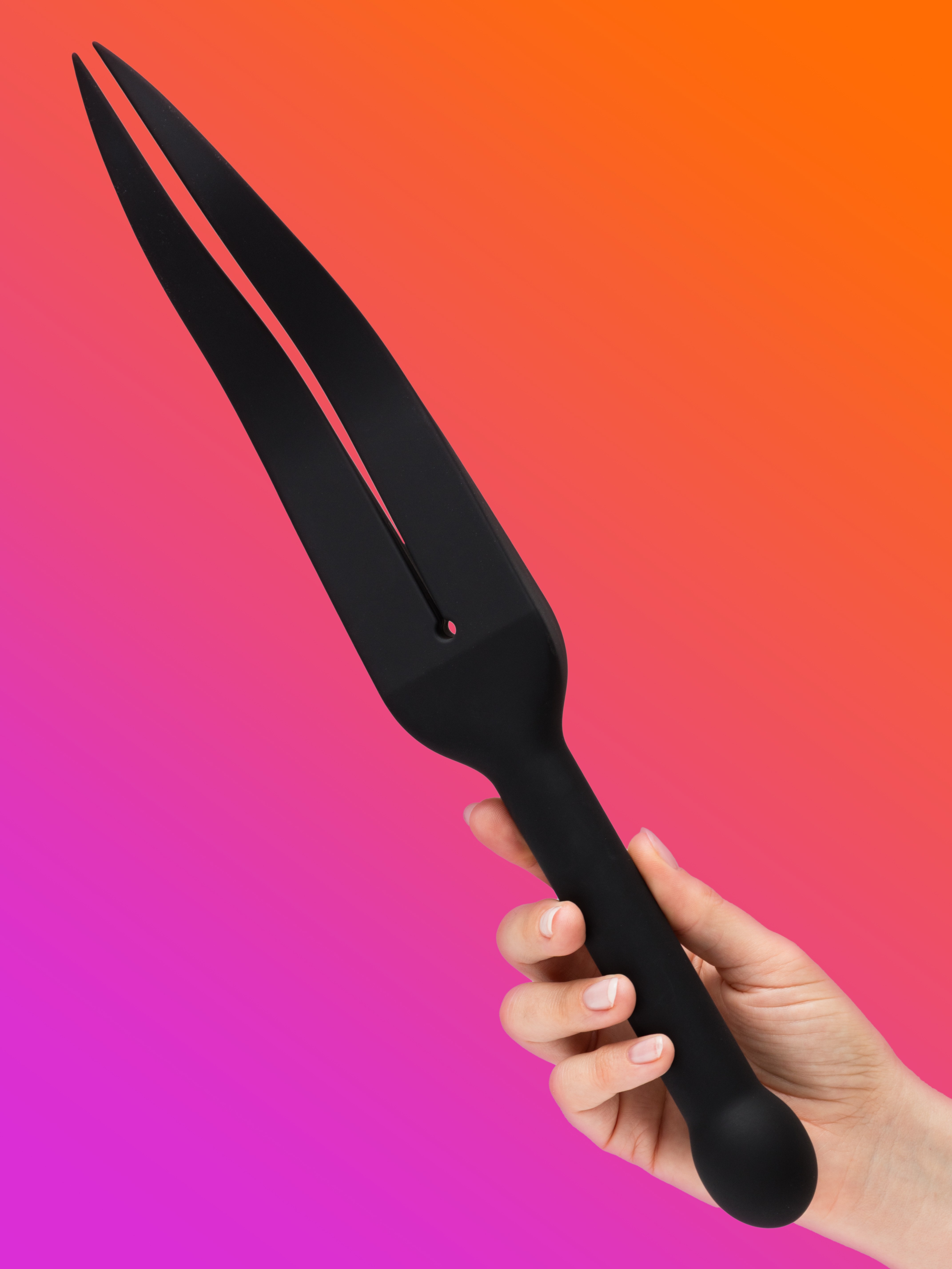 Sportsheets Edge Silicone Tawse, Black, hi-res