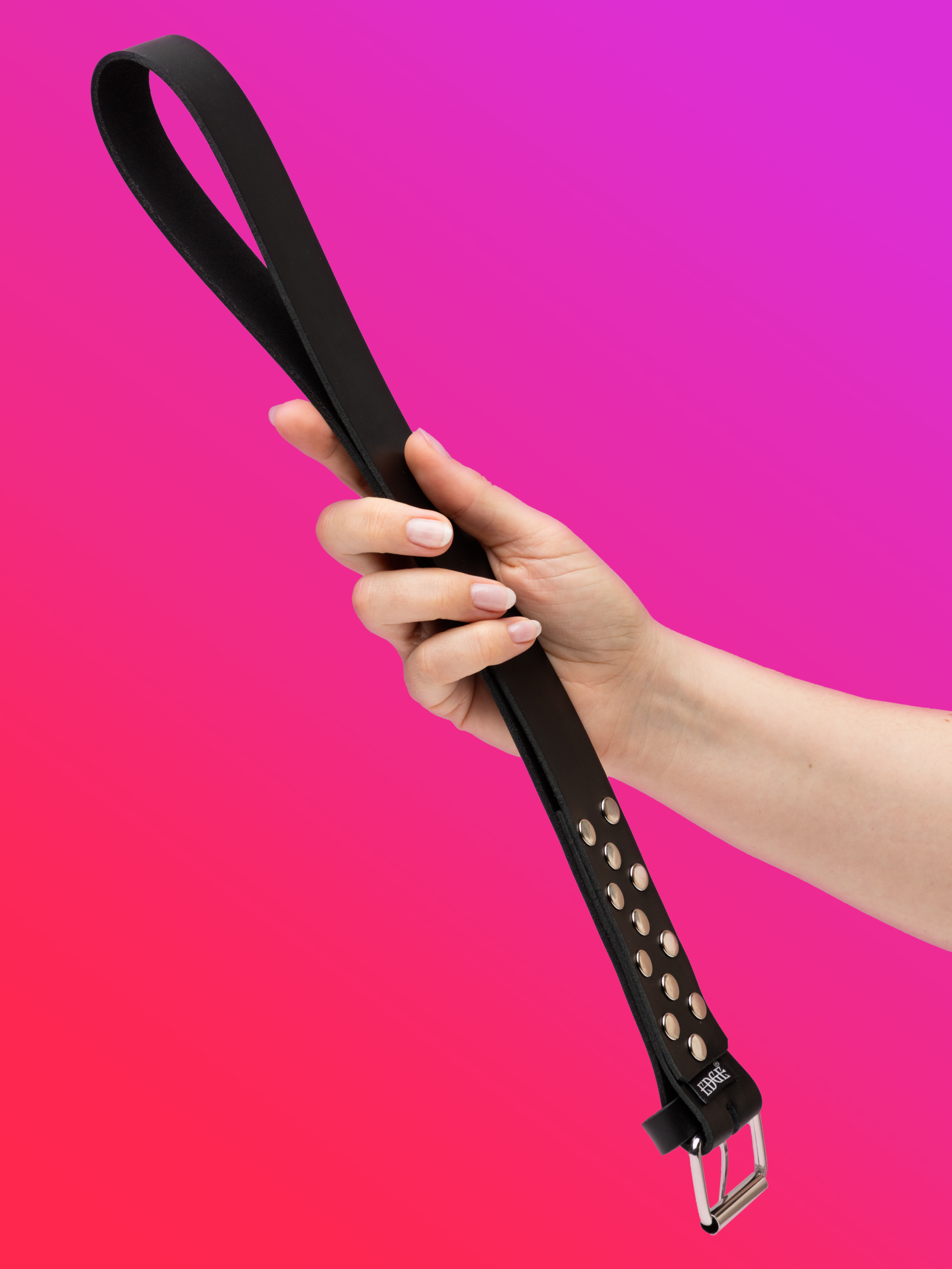 Sportsheets Edge Leather Belt Spanker, Black, hi-res
