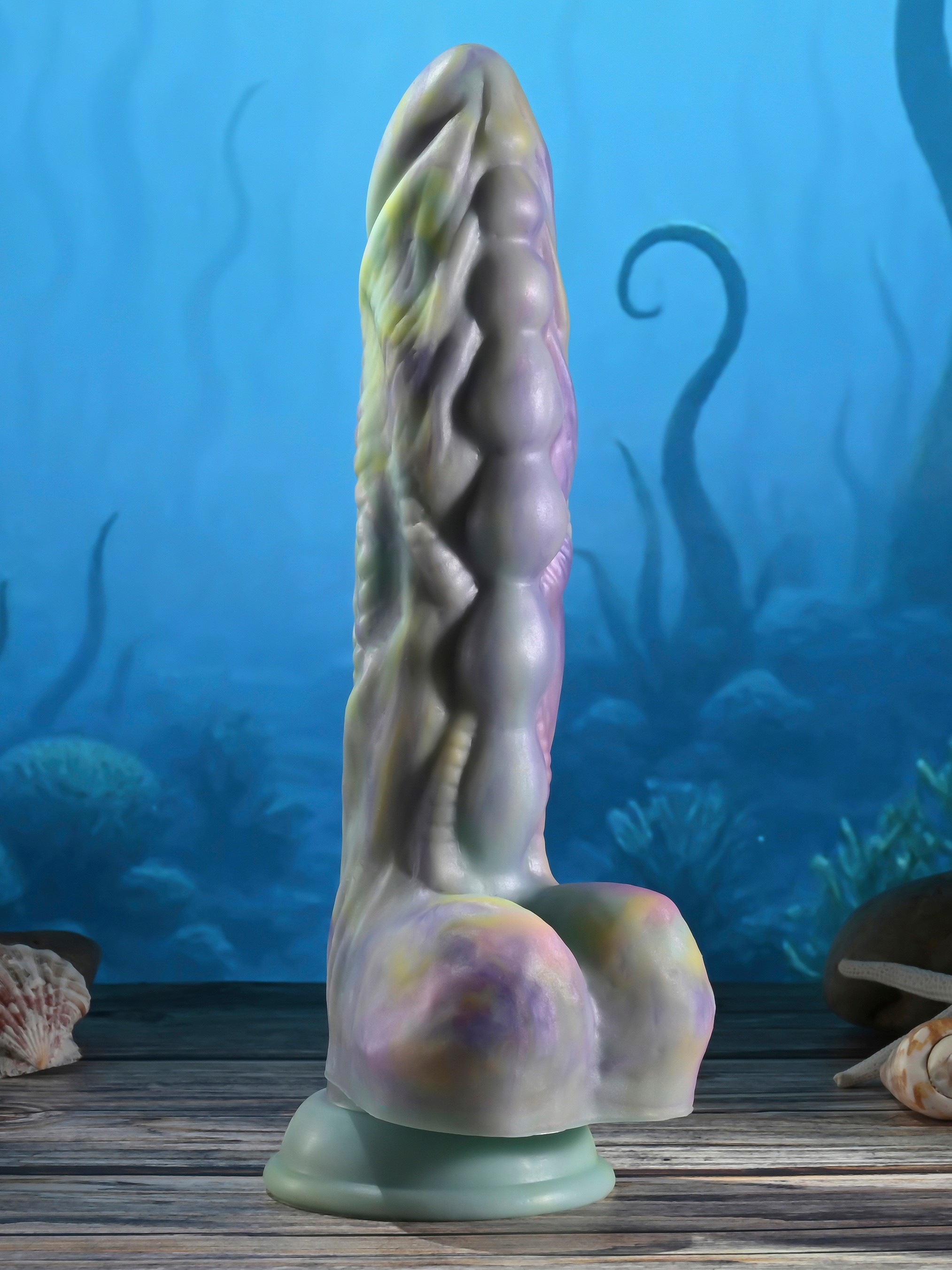 Gender X Monster's Ball Thrusting Fantasy Dildo 6.5 Inch, Green, hi-res