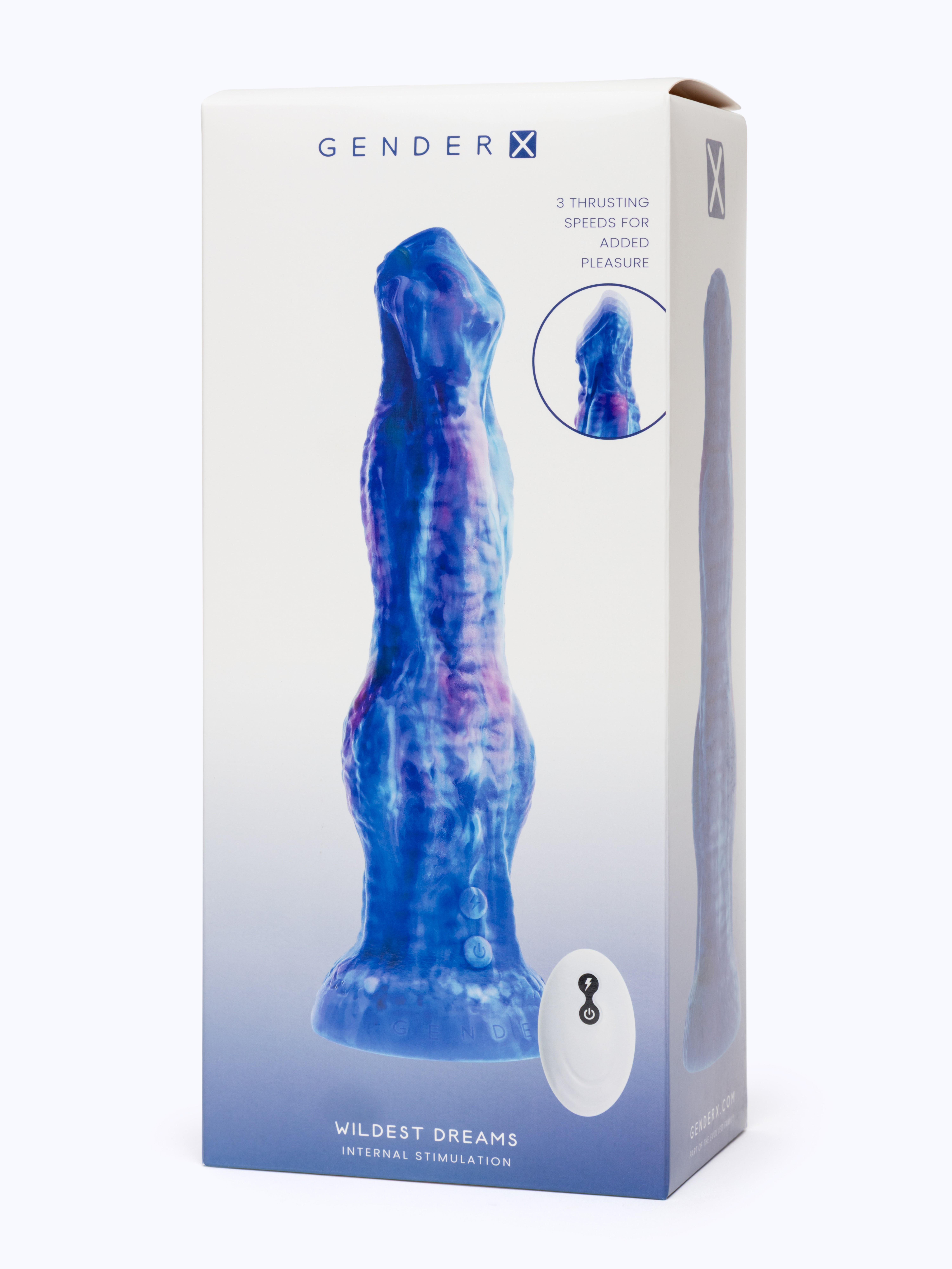 Gender X Wildest Dreams Remote Controlled Fantasy Dildo 7 Inch, Blue, hi-res