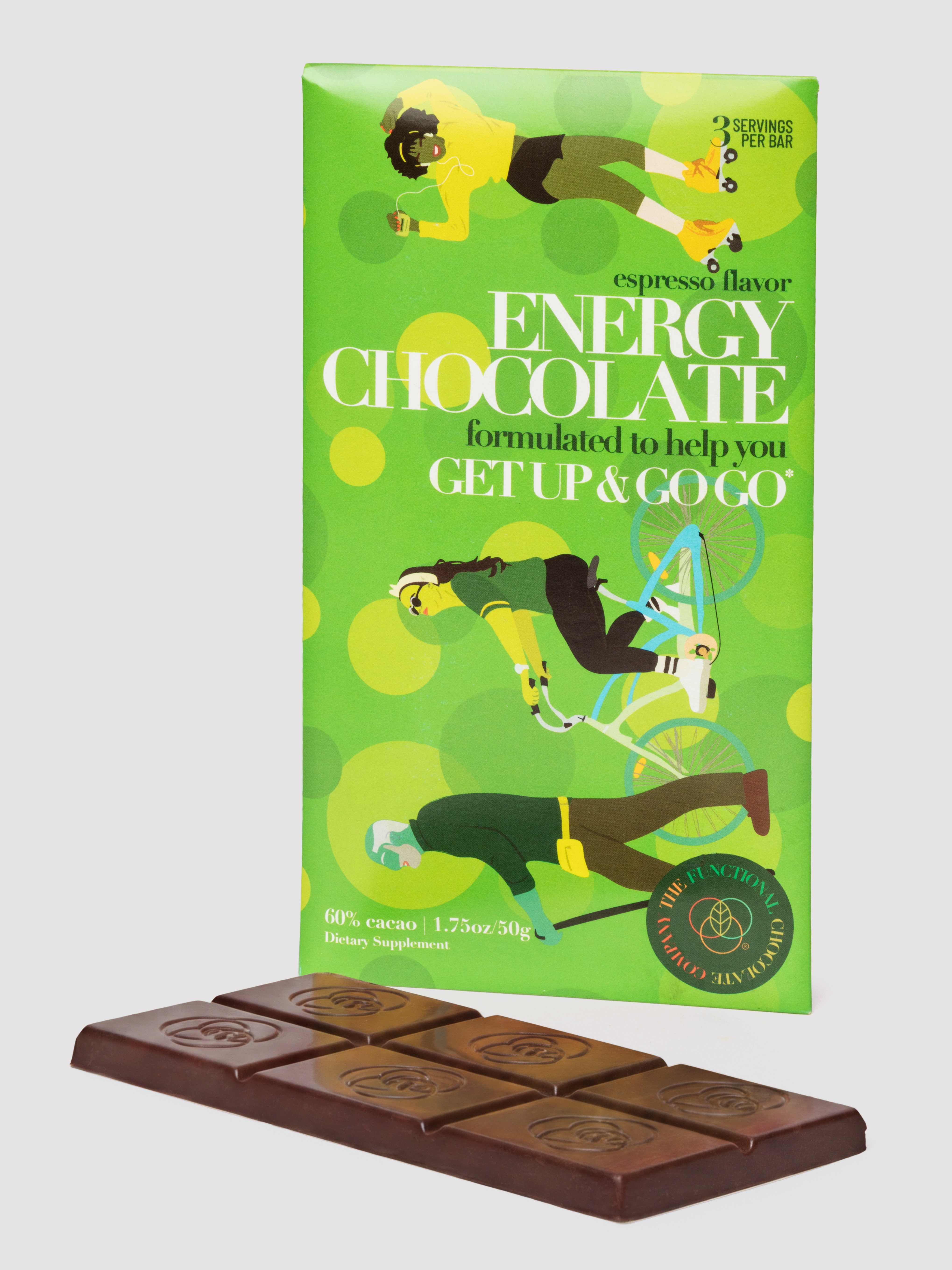 Functional Chocolate Espresso Flavor Energy Bar 1.75 oz, , hi-res