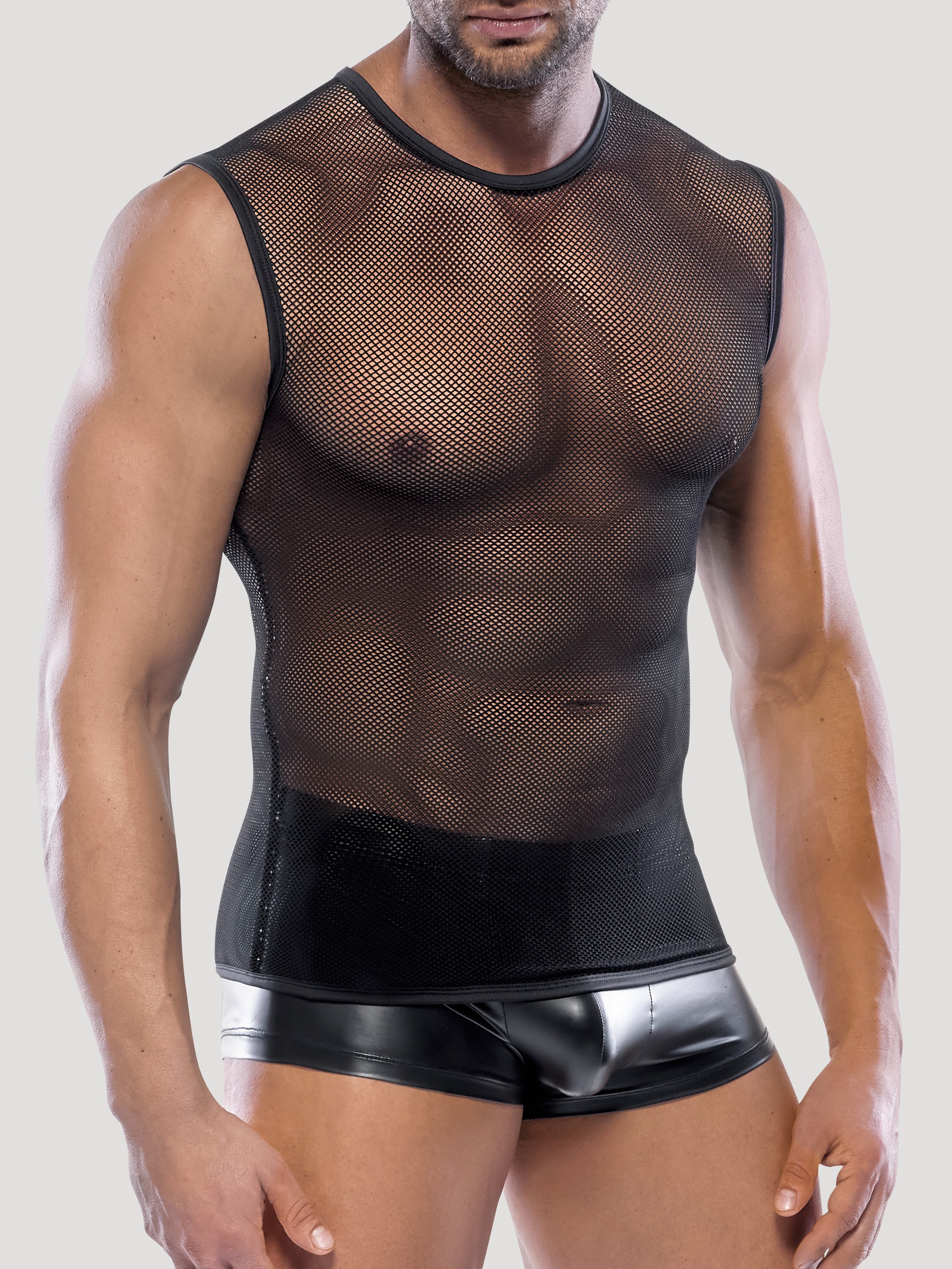 Svenjoyment Black Fishnet Top, Black, hi-res