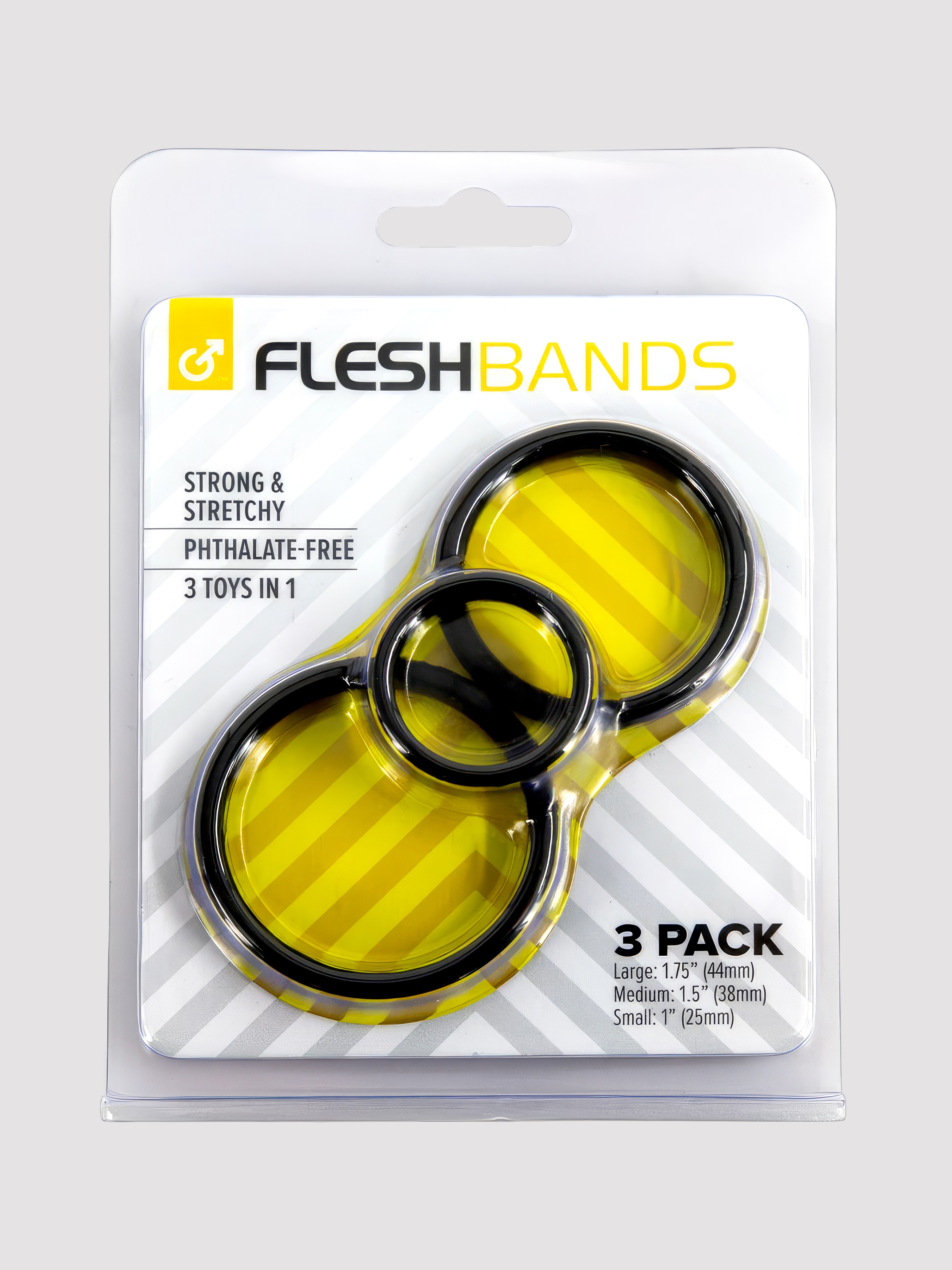 Fleshlight Fleshband Silicone Penis Ring Stamina Set, Black, hi-res