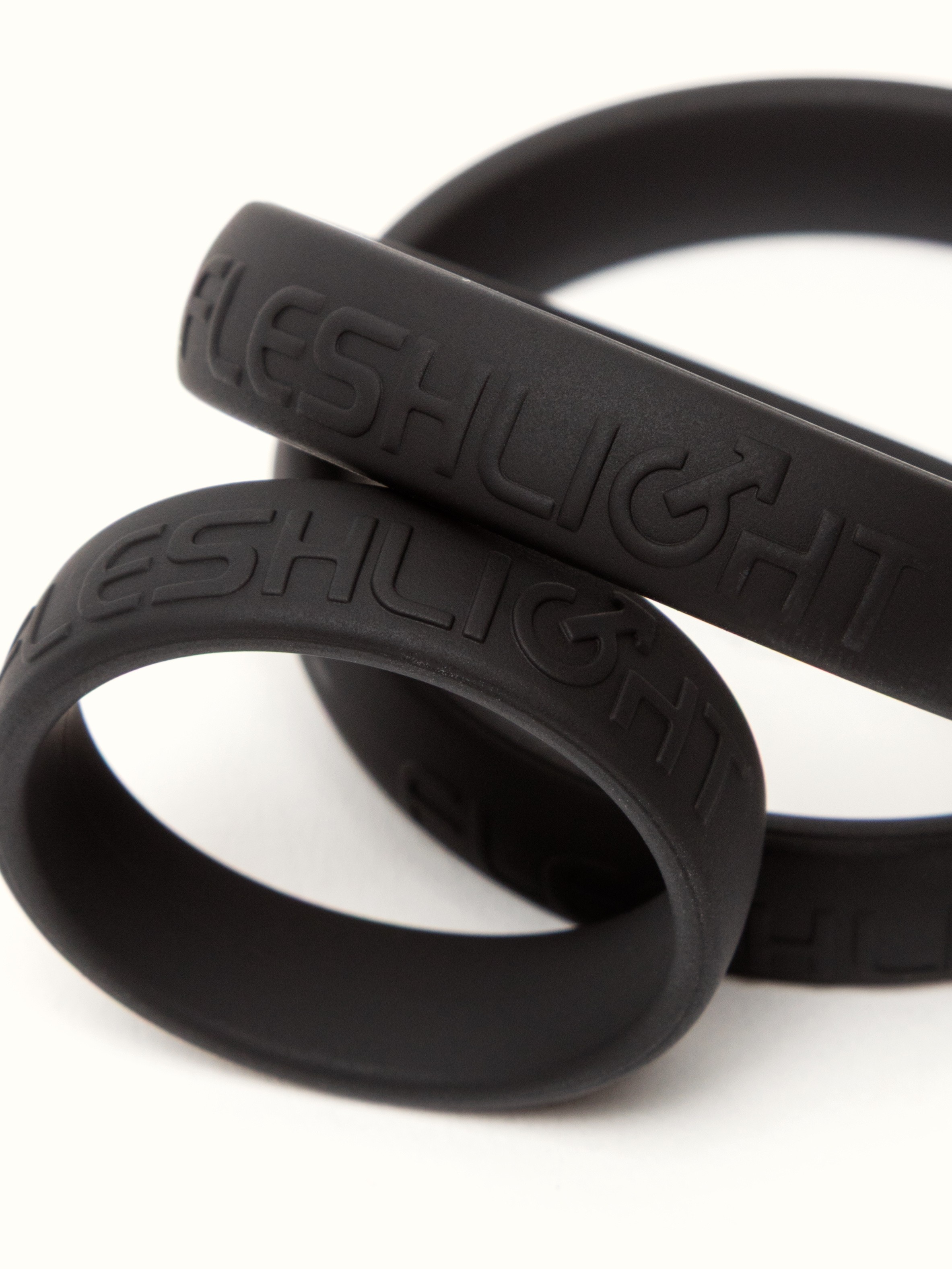 Fleshlight Fleshband Silicone Penis Ring Stamina Set, Black, hi-res