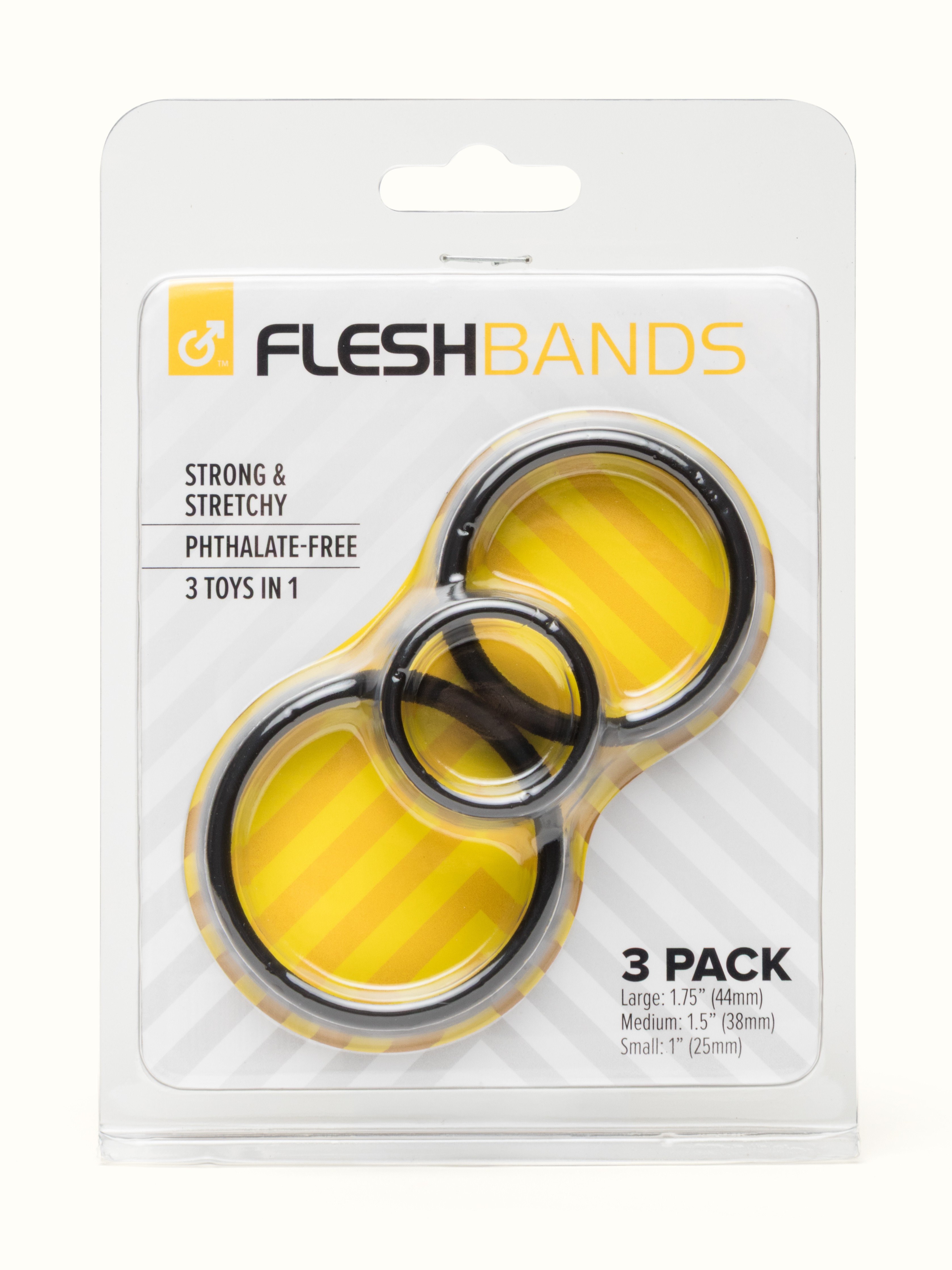 Fleshlight Fleshband Silicone Penis Ring Stamina Set, Black, hi-res