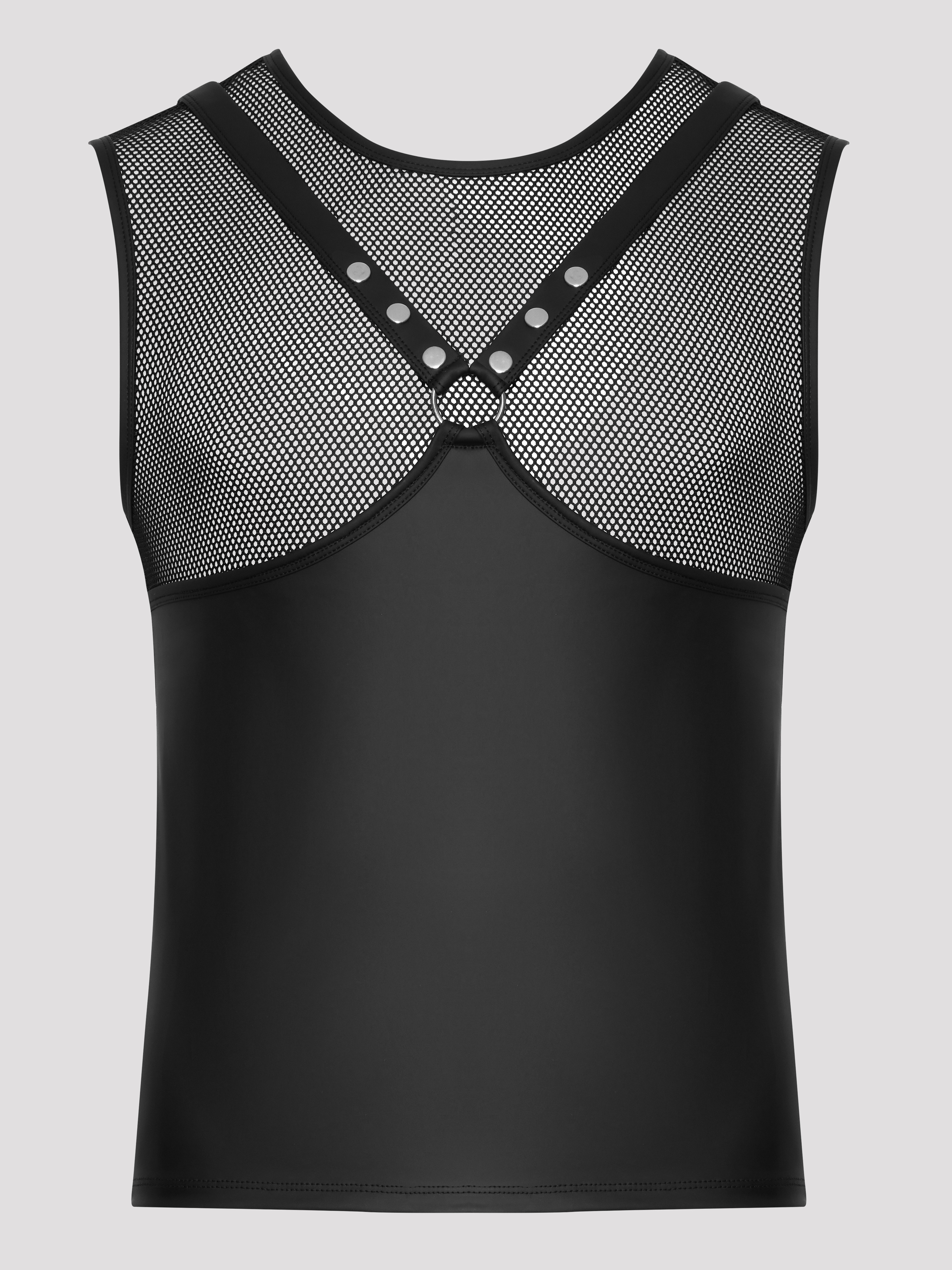 Svenjoyment Wet Look Style Harness Top, Black, hi-res