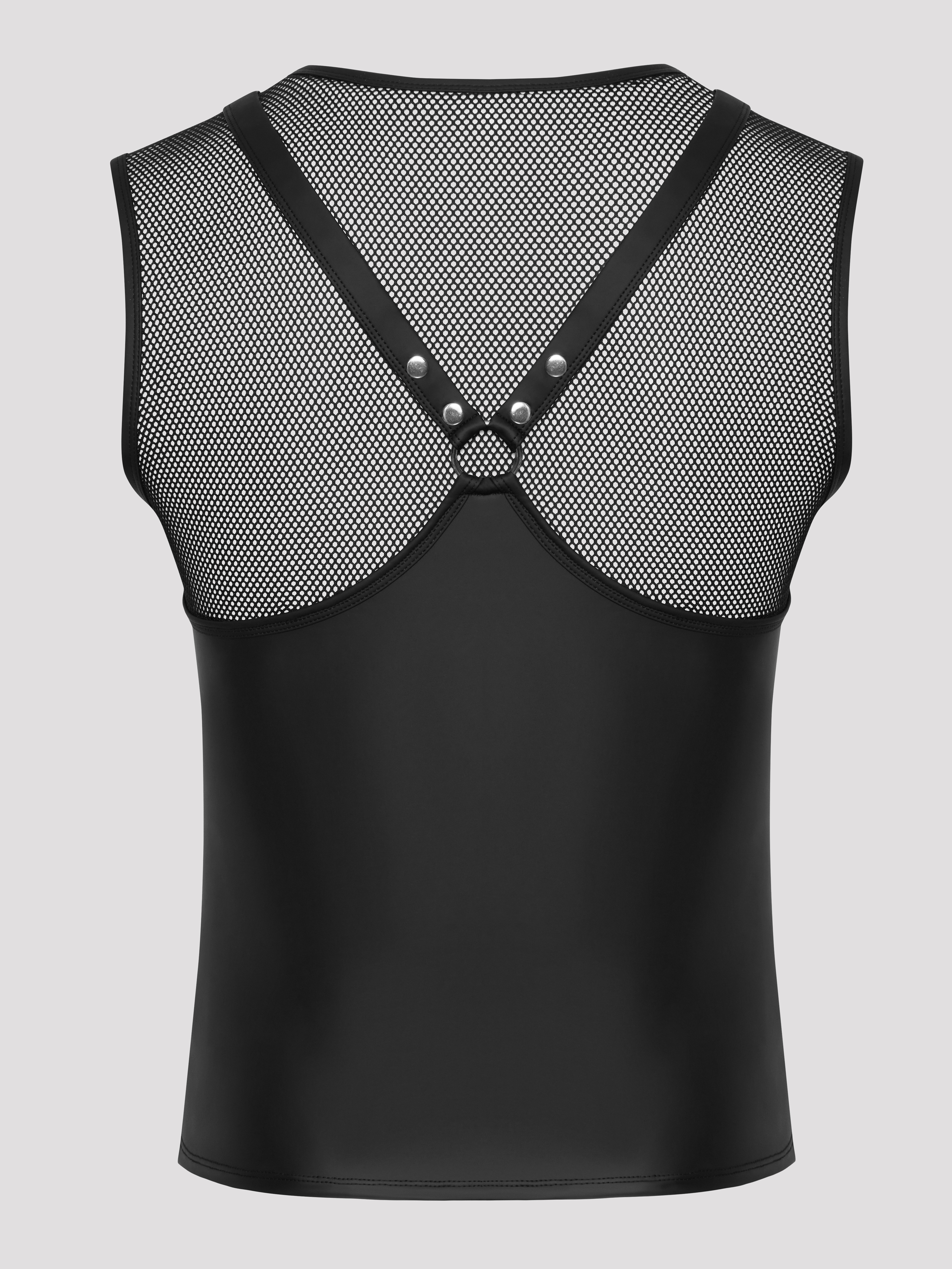 Svenjoyment Wet Look Style Harness Top, Black, hi-res