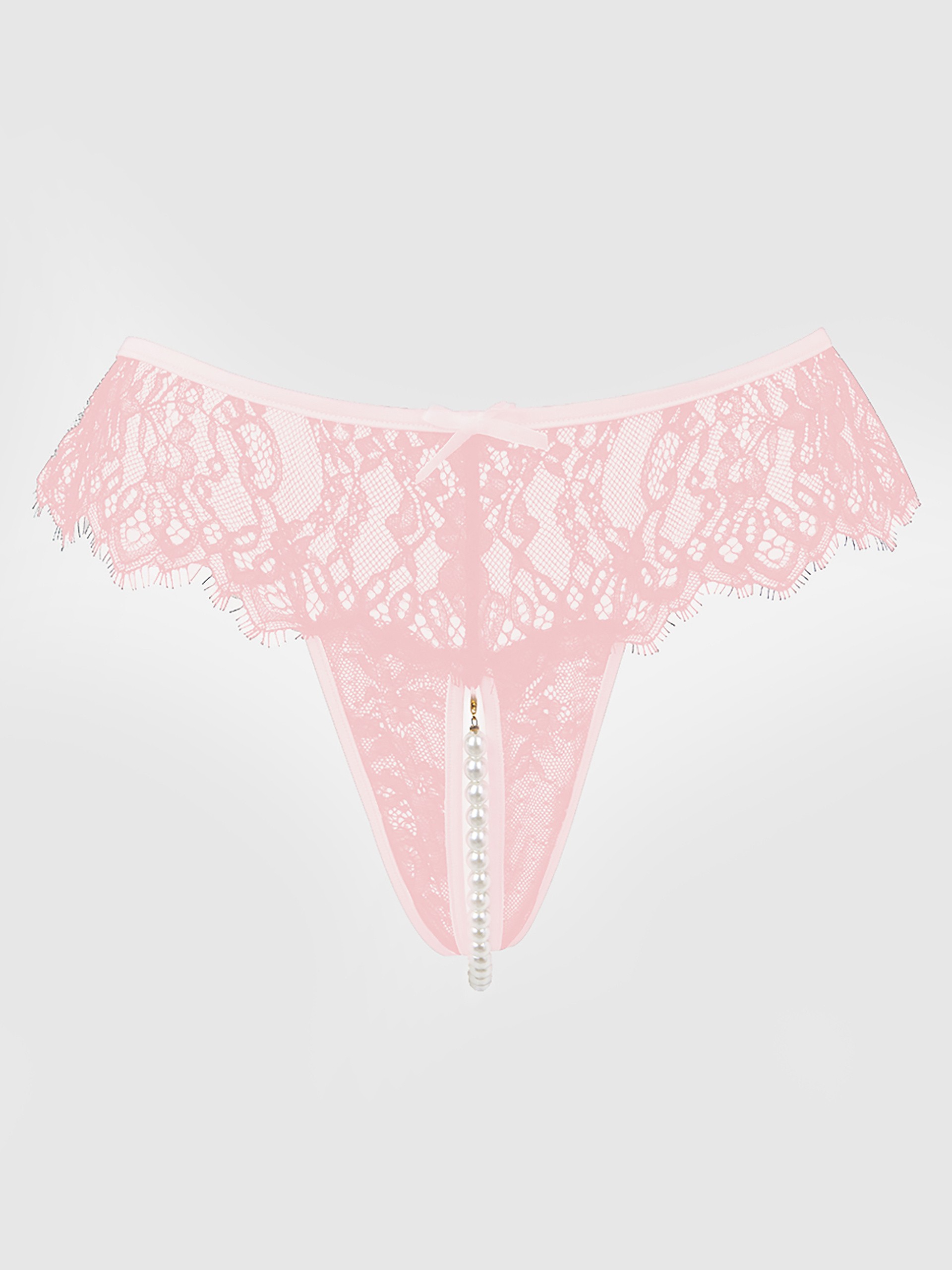House of Desire Jocelyn Pearl Crotchless Thong, Pink, hi-res