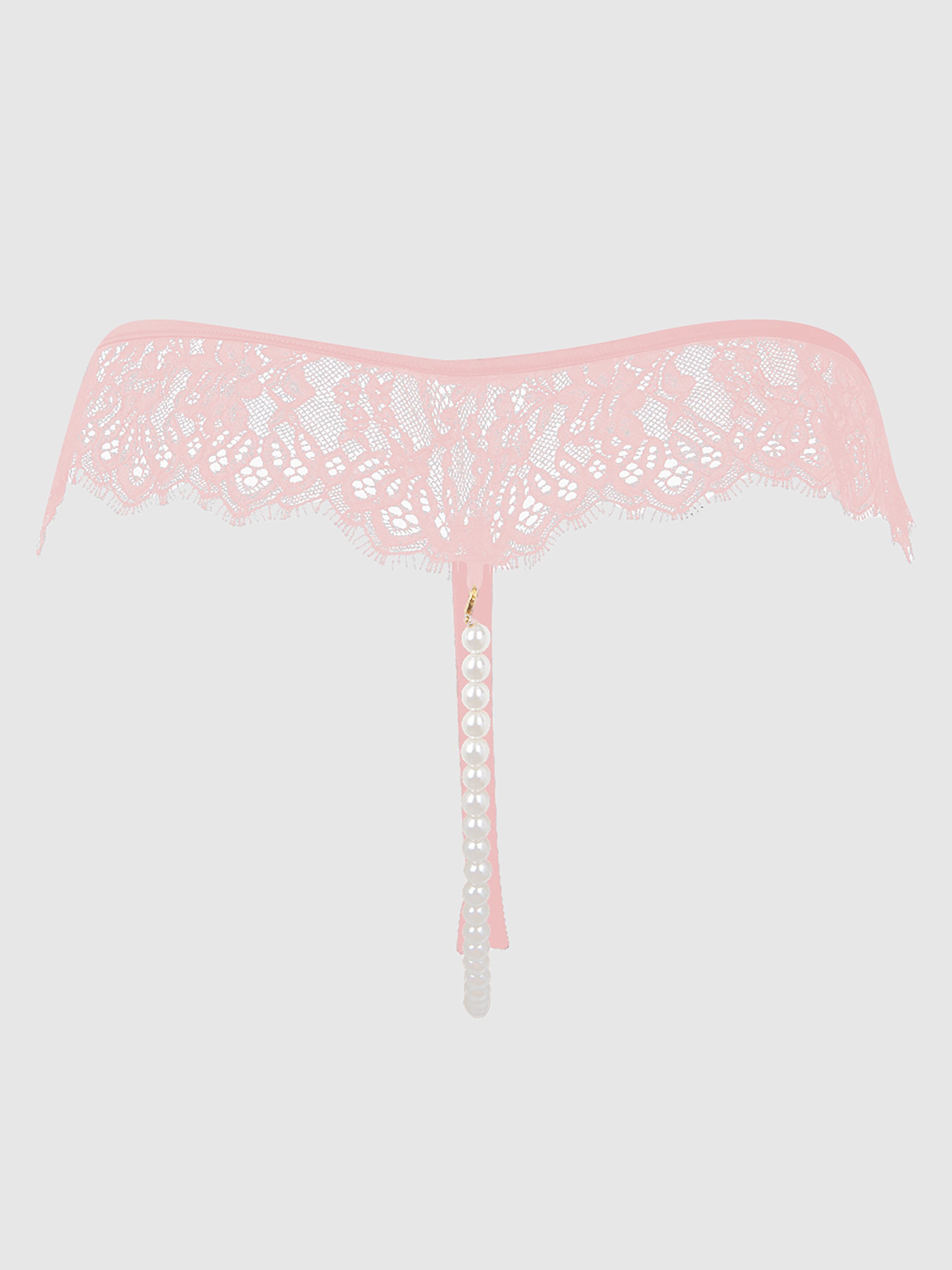 House of Desire Jocelyn Pearl Crotchless Thong, Pink, hi-res