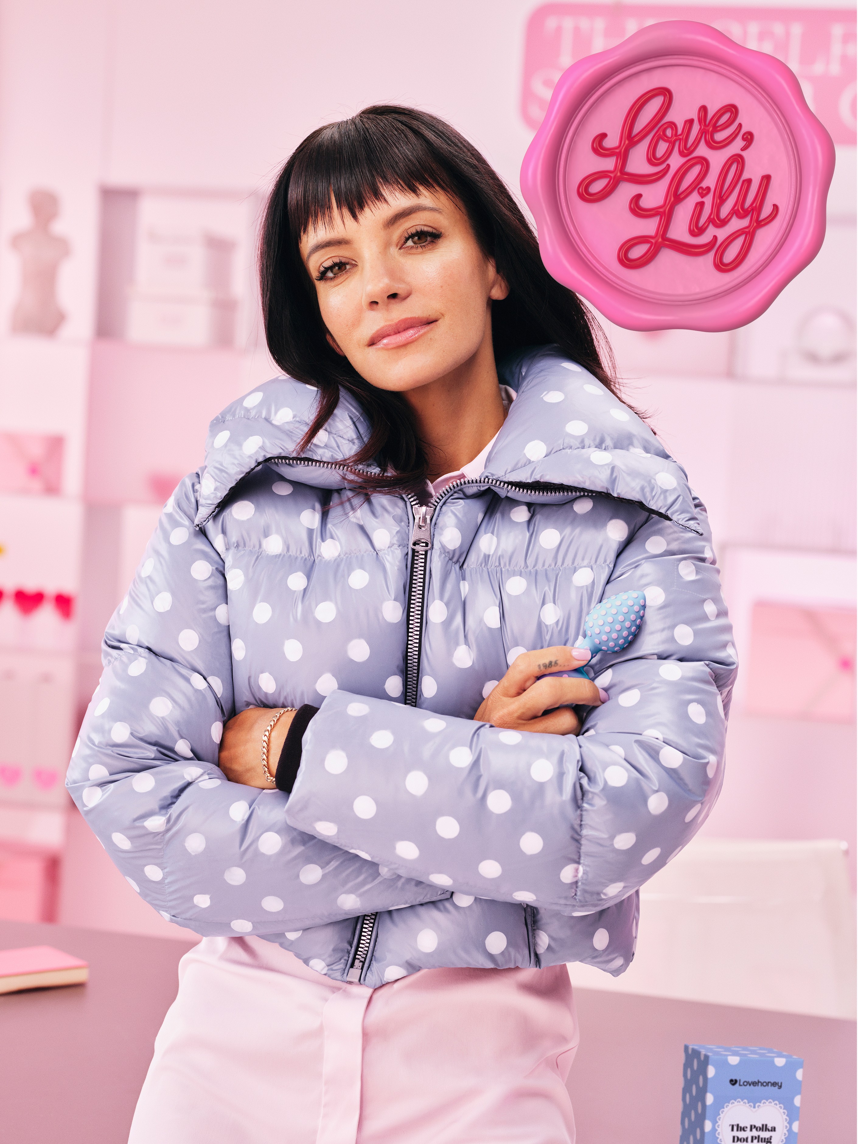 Lovehoney Lily Allen Polka-Dot Plug, Light Blue, hi-res