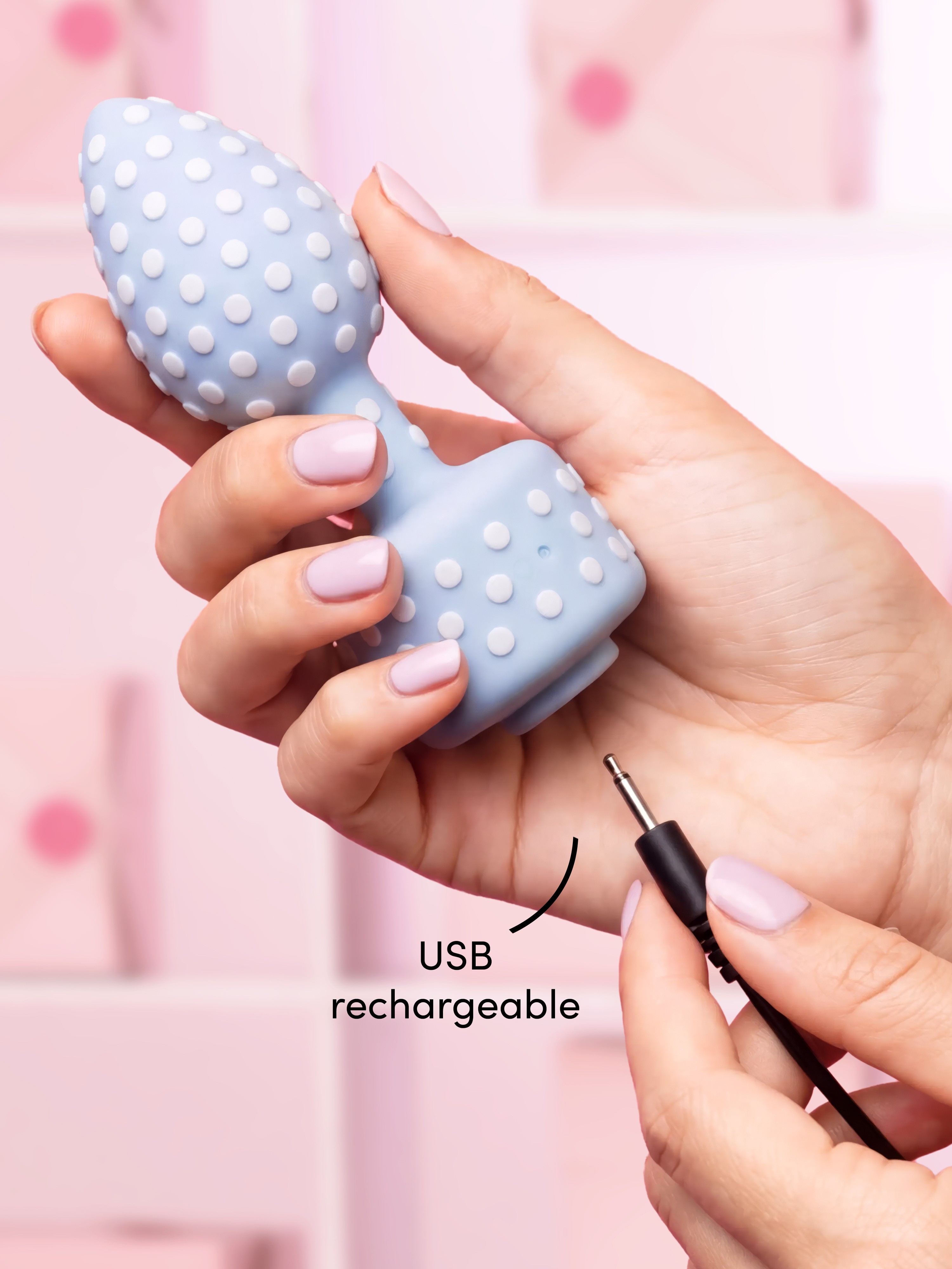 Lovehoney Lily Allen Polka-Dot Plug, Light Blue, hi-res