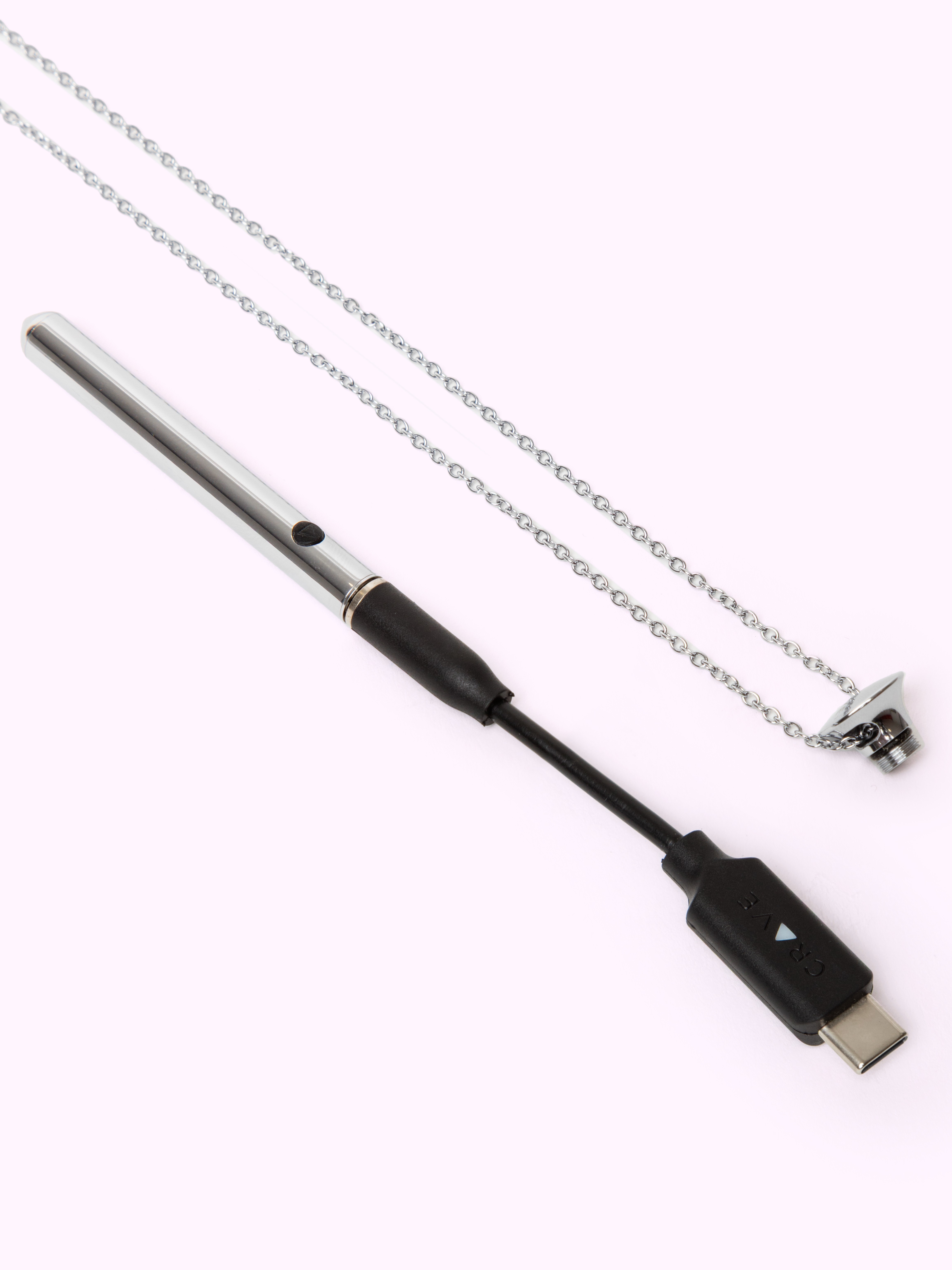 Crave Vesper Silver Mini Necklace Vibrator, Silver, hi-res