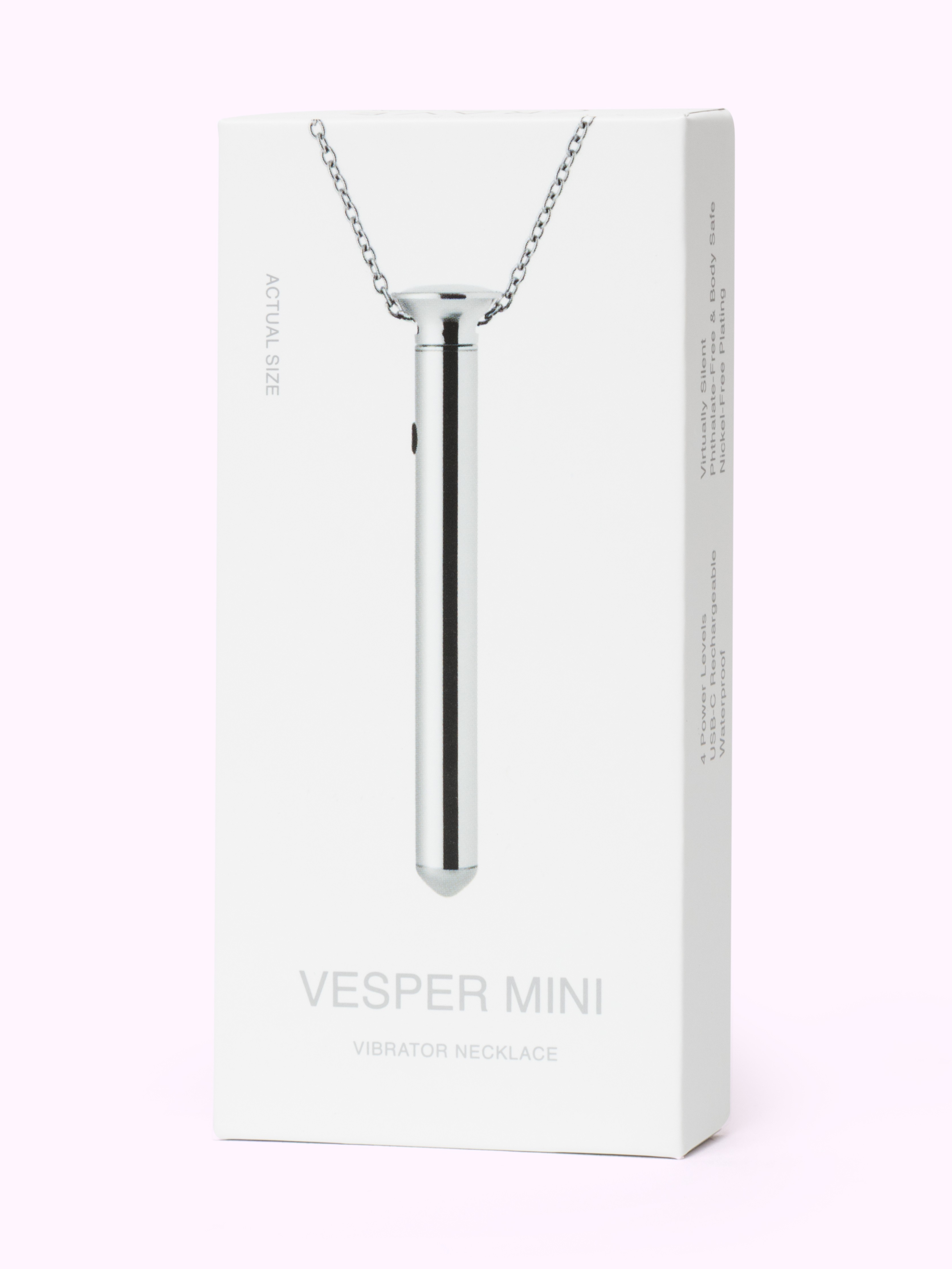 Crave Vesper Silver Mini Necklace Vibrator, Silver, hi-res
