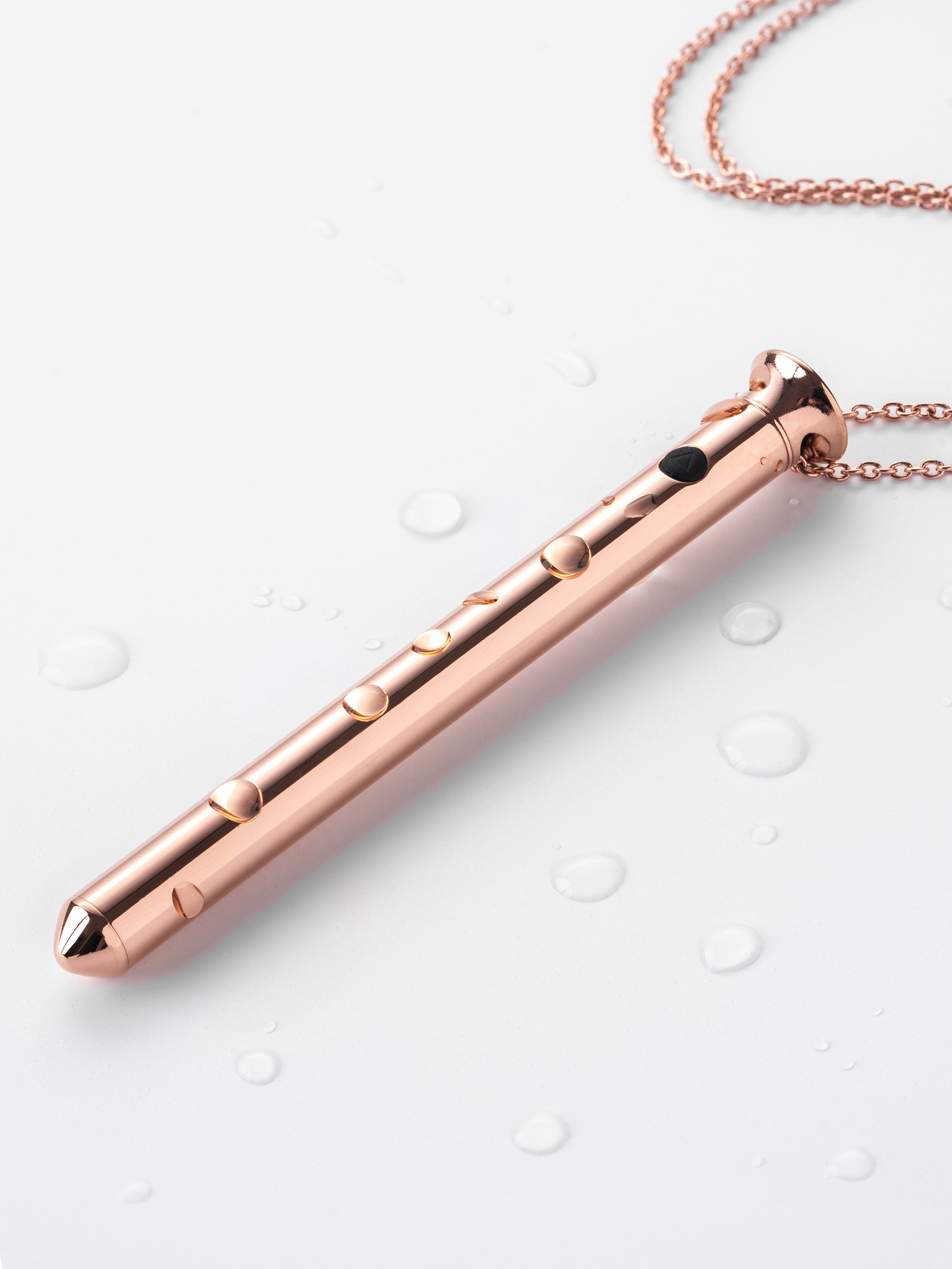 Crave Vesper 2 Rose Gold Necklace Vibrator, Gold, hi-res