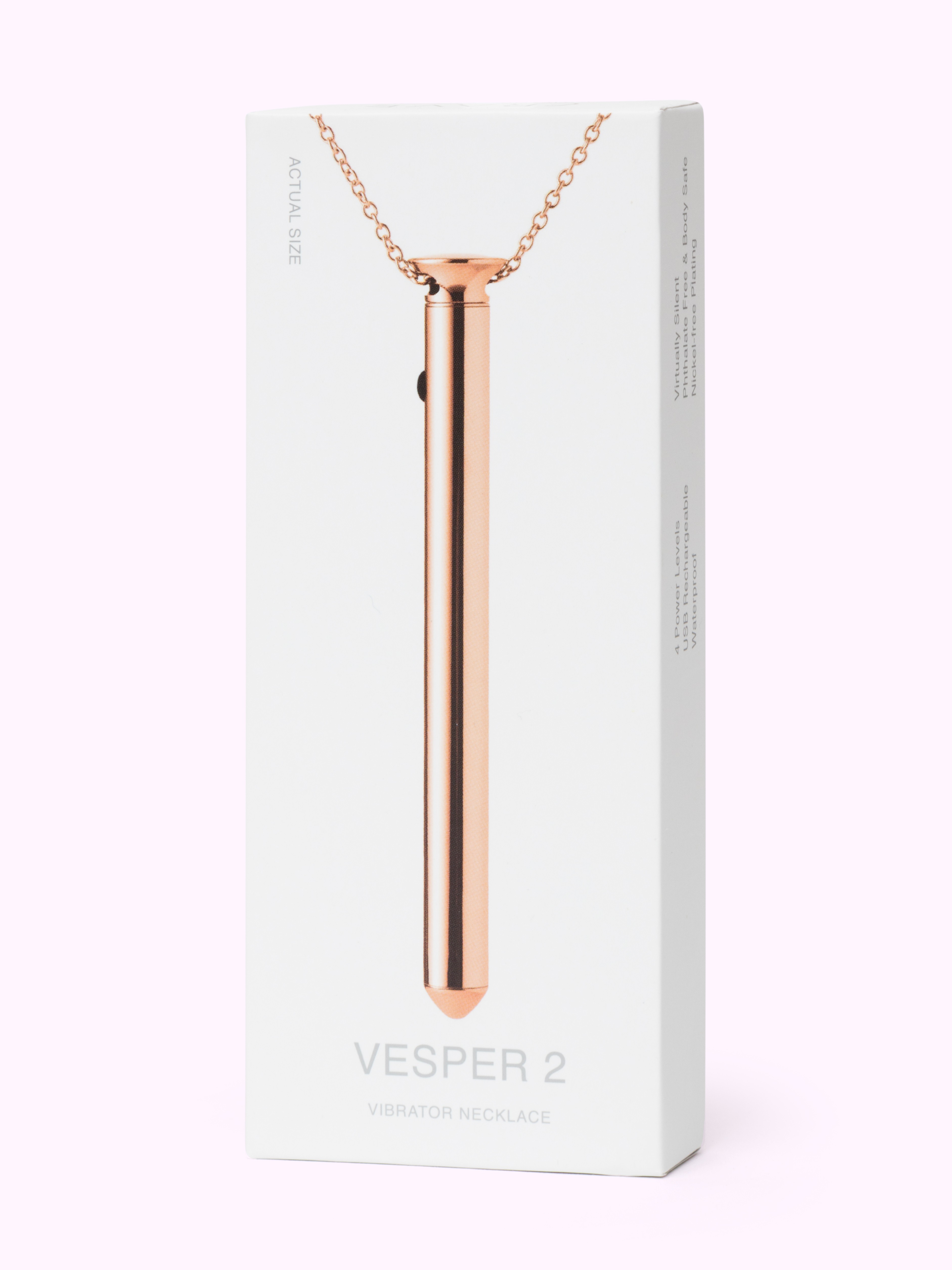Crave Vesper 2 Rose Gold Necklace Vibrator, Gold, hi-res