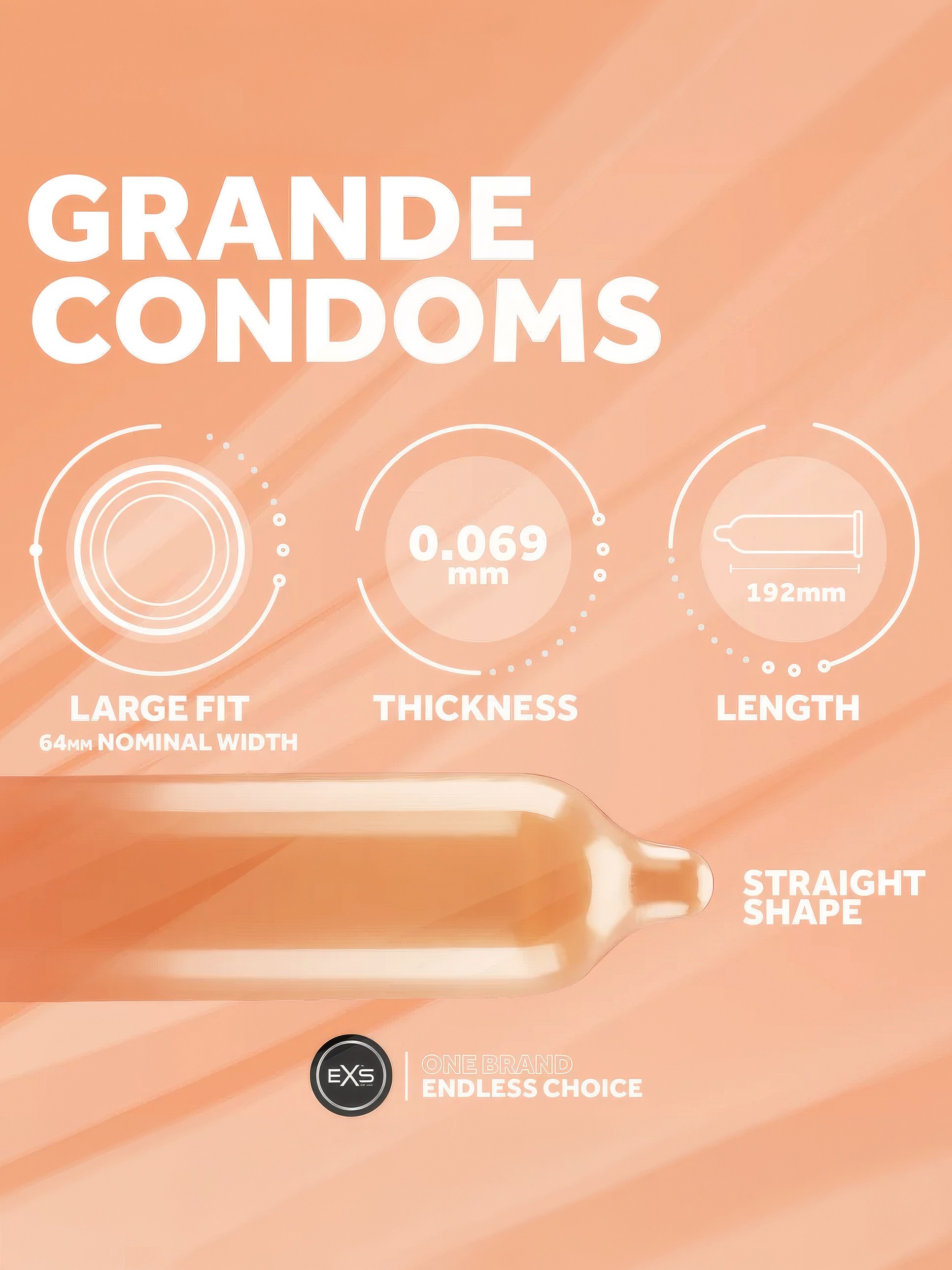 EXS Grande Extra Large Condoms 64mm (12 Pack), , hi-res
