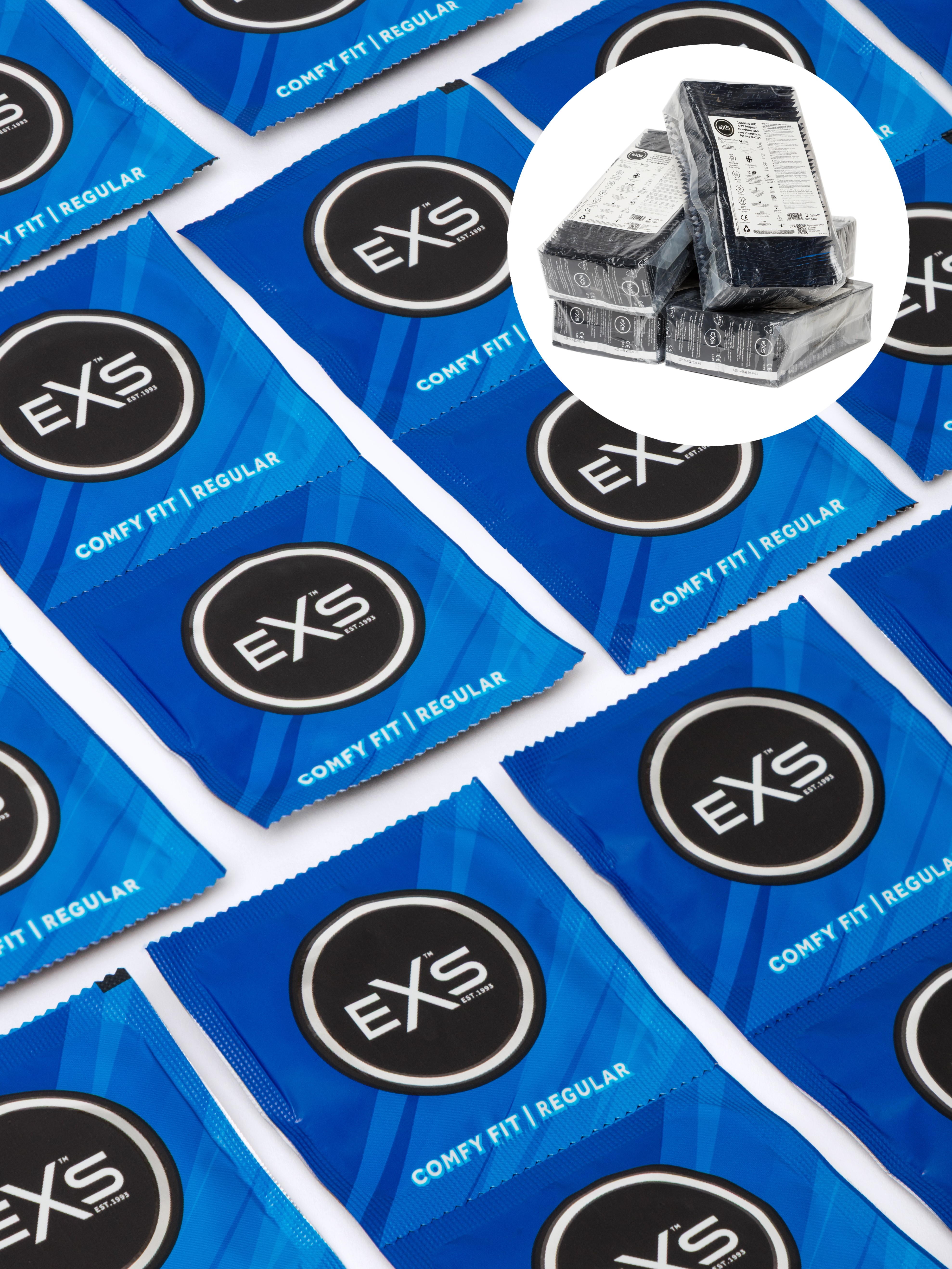 EXS Regular Latex Condoms 54mm (500 Pack), , hi-res