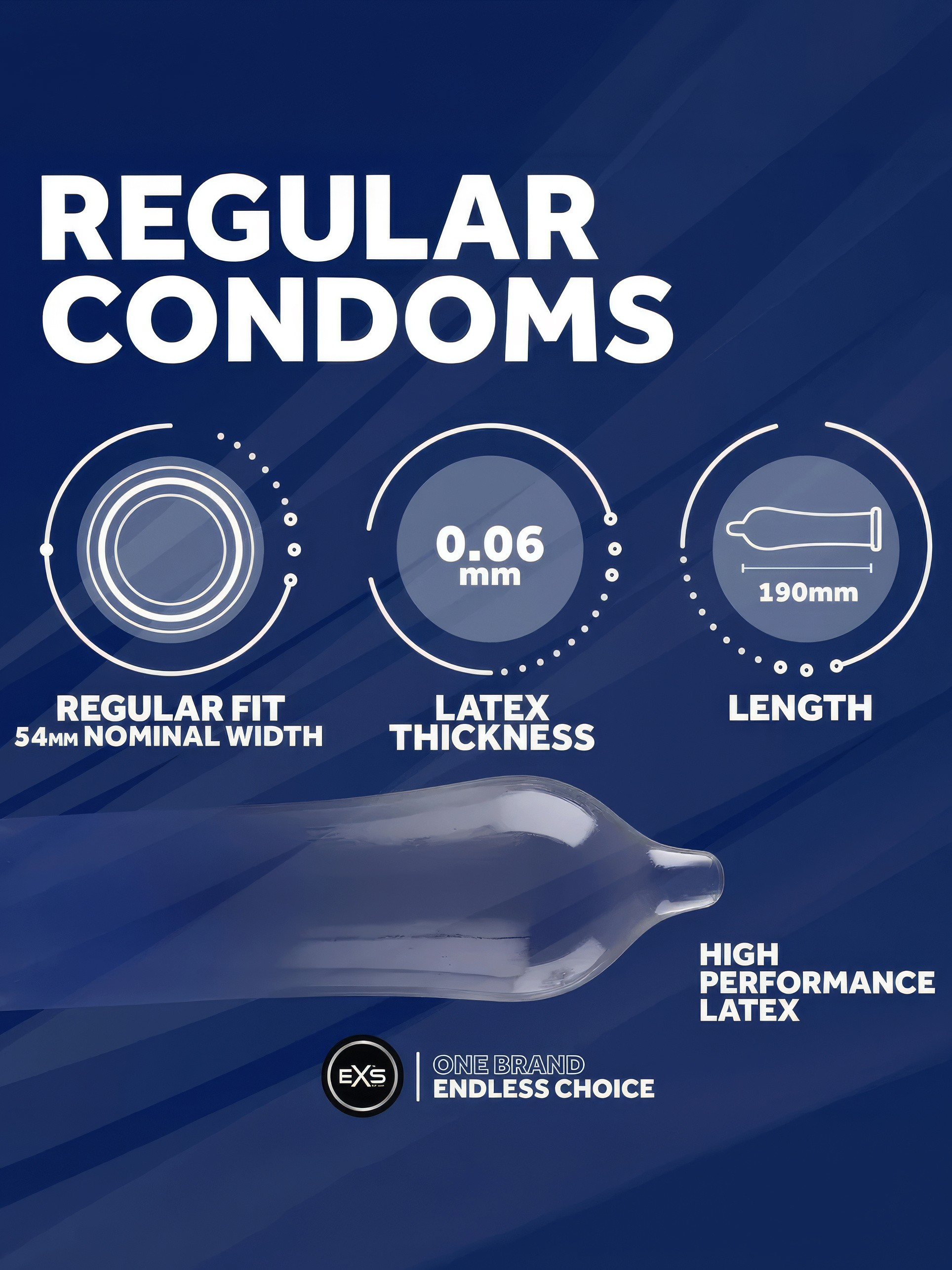 EXS Regular Latex Condoms 54mm (500 Pack), , hi-res