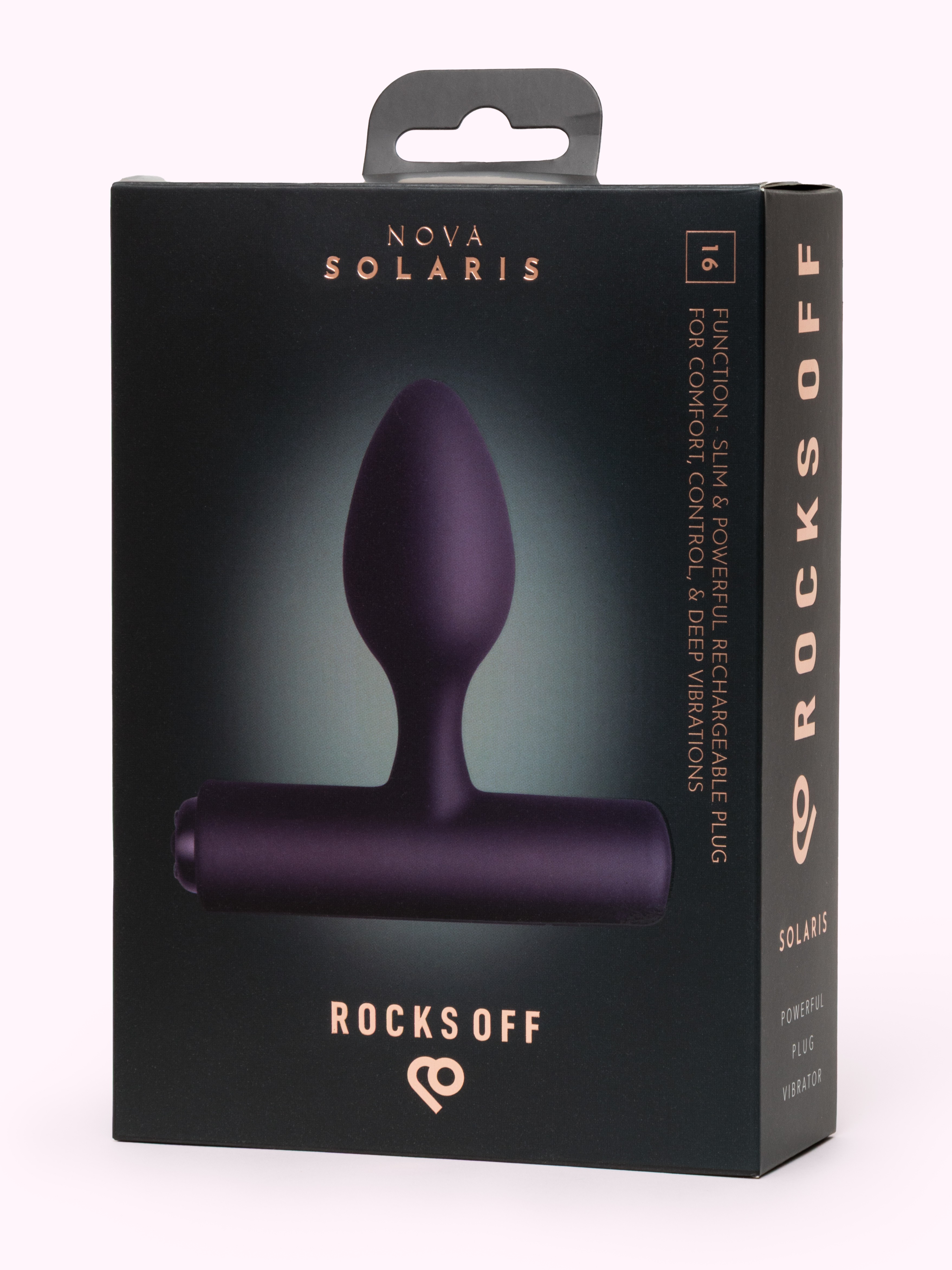 Rocks Off Nova Solaris Slim Powerful Butt Plug Vibrator, Purple, hi-res
